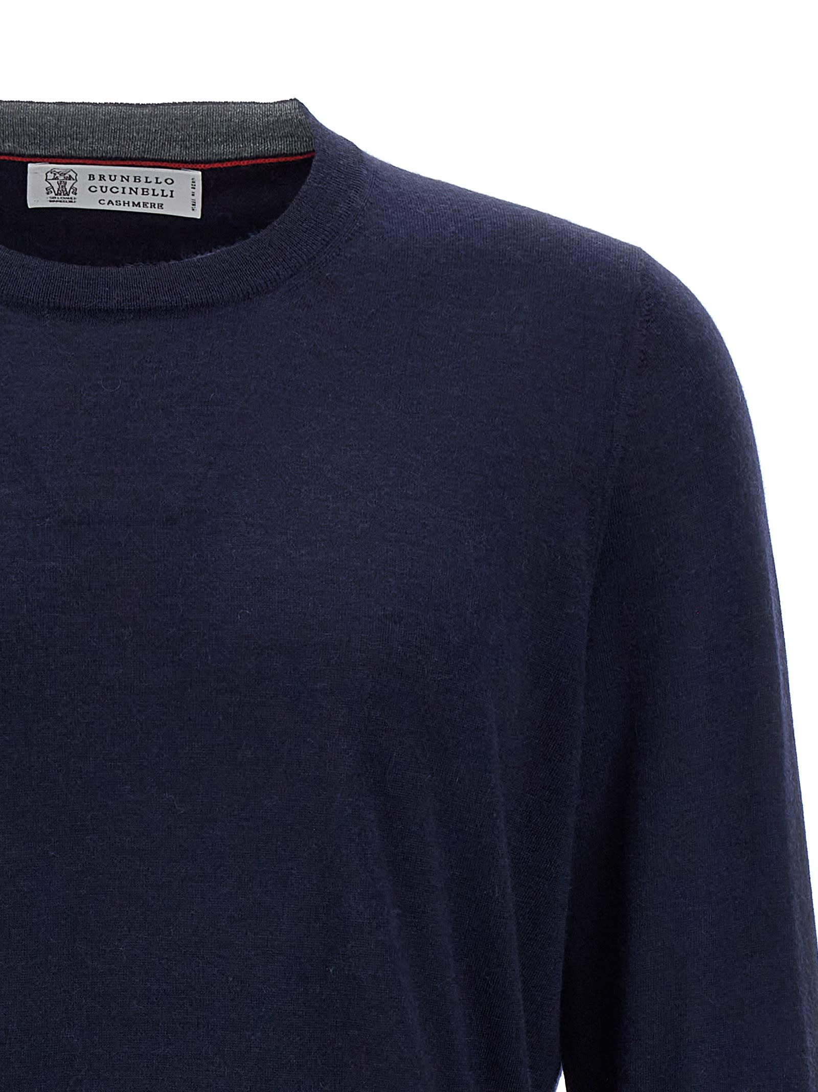 Shop Brunello Cucinelli Wool Sweater In Blue