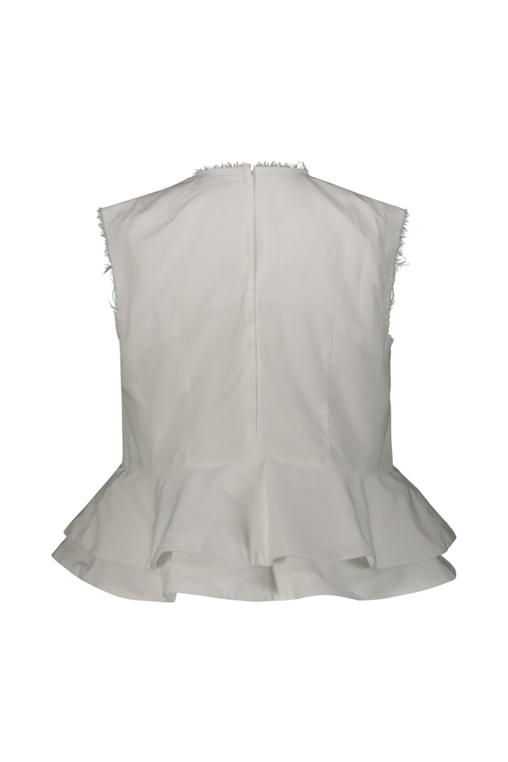 Shop Comme Des Garçons Sleeveless Top With Flounce In White