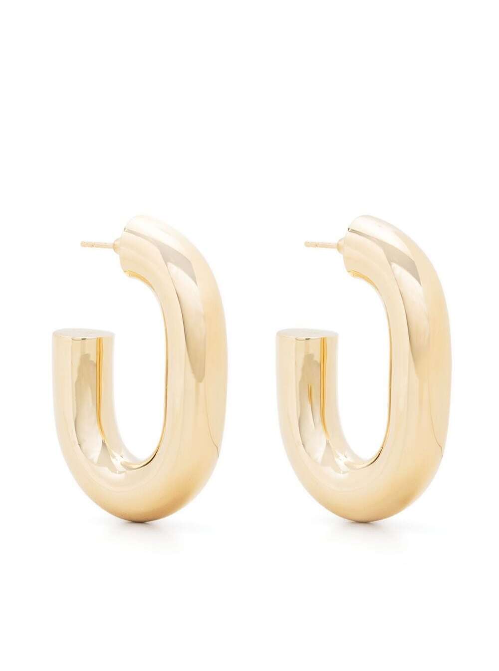 PACO RABANNE XL LINK GOLD-TONE SHINY HOOP EARRINGS IN RESIN AND ALLUMINIUM WOMAN PACO RABANNE
