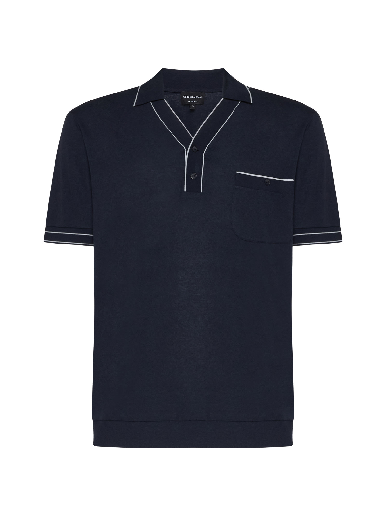 Giorgio Armani Polo Shirt In Blu Notte