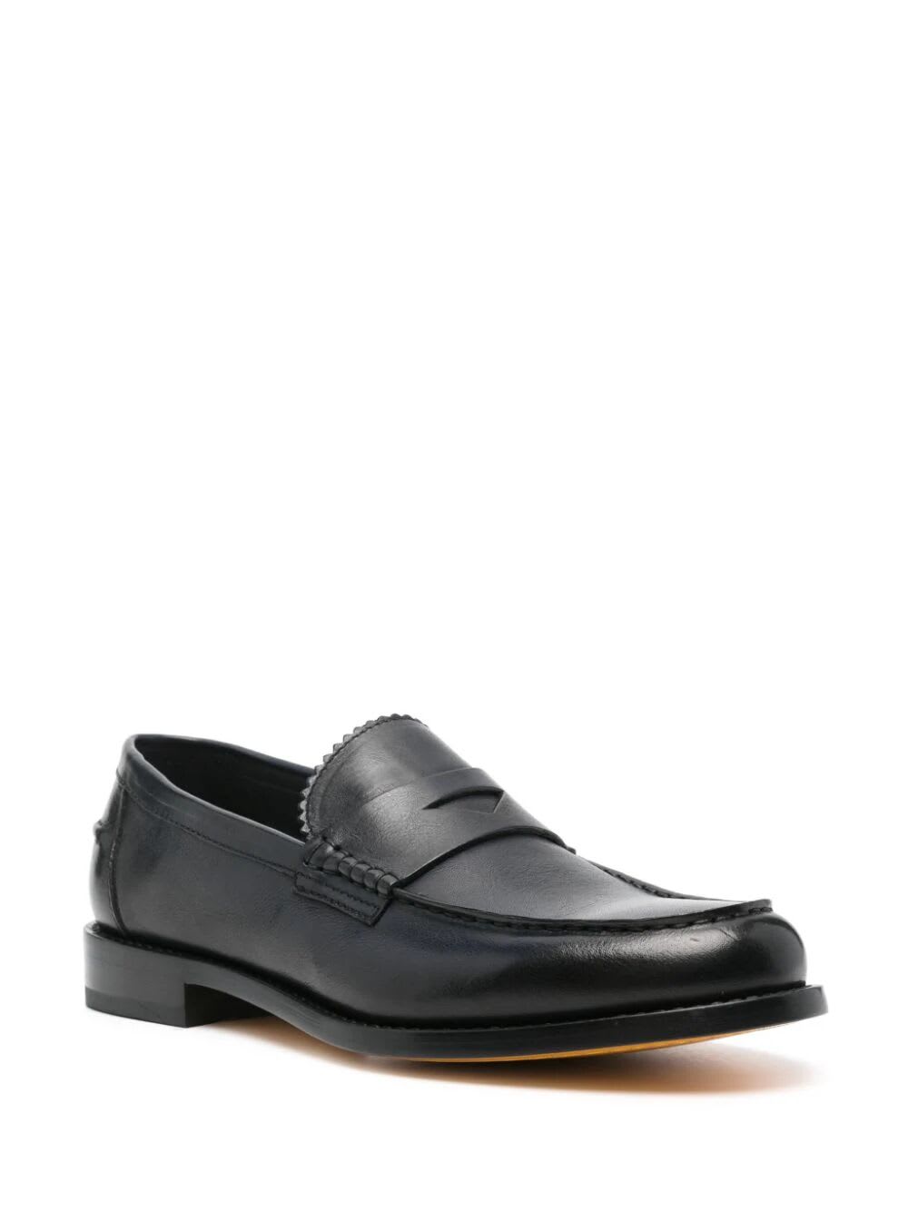 Shop Doucal's Penny Loafer In Night