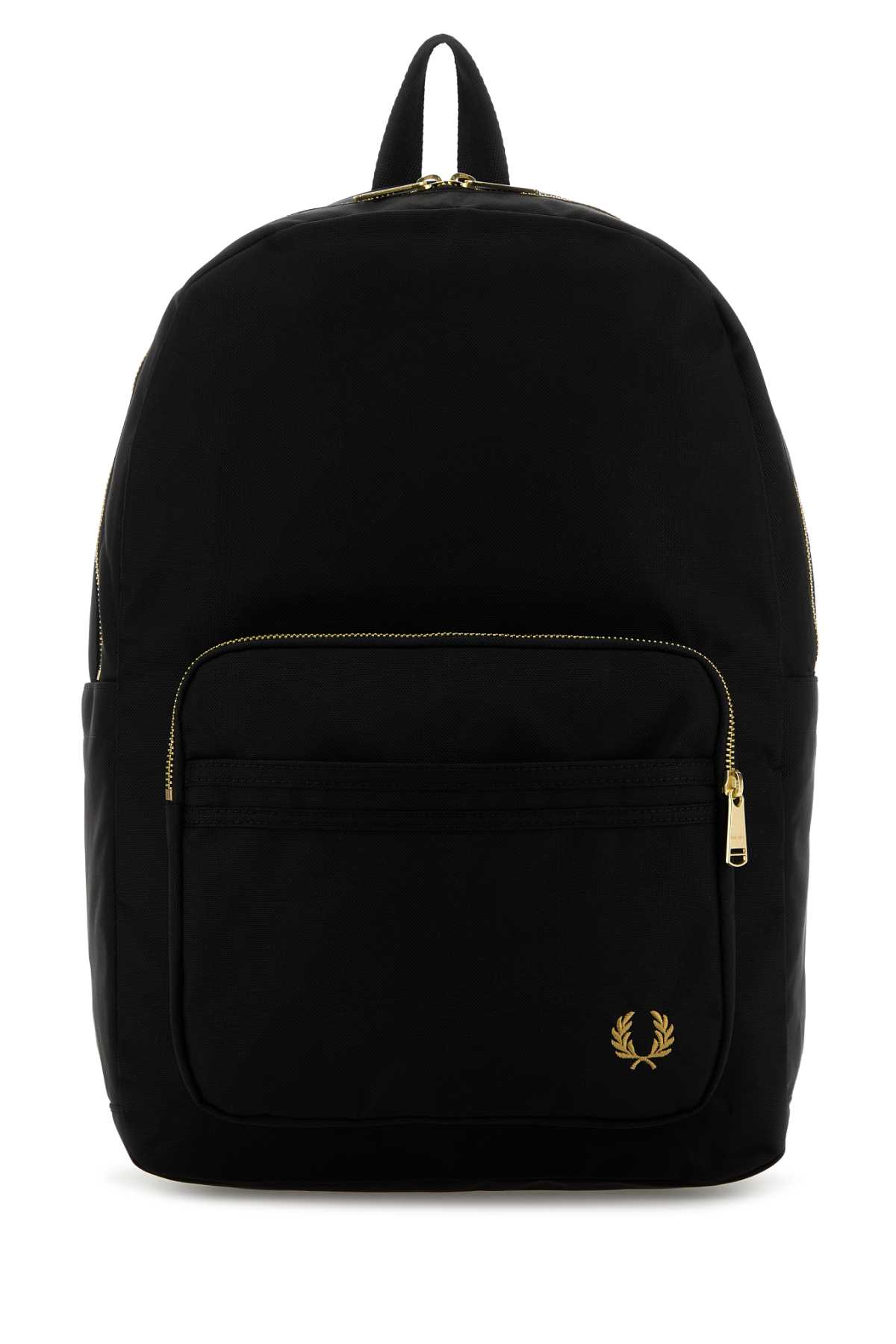 Fred Perry Black Canvas Backpack In Black
