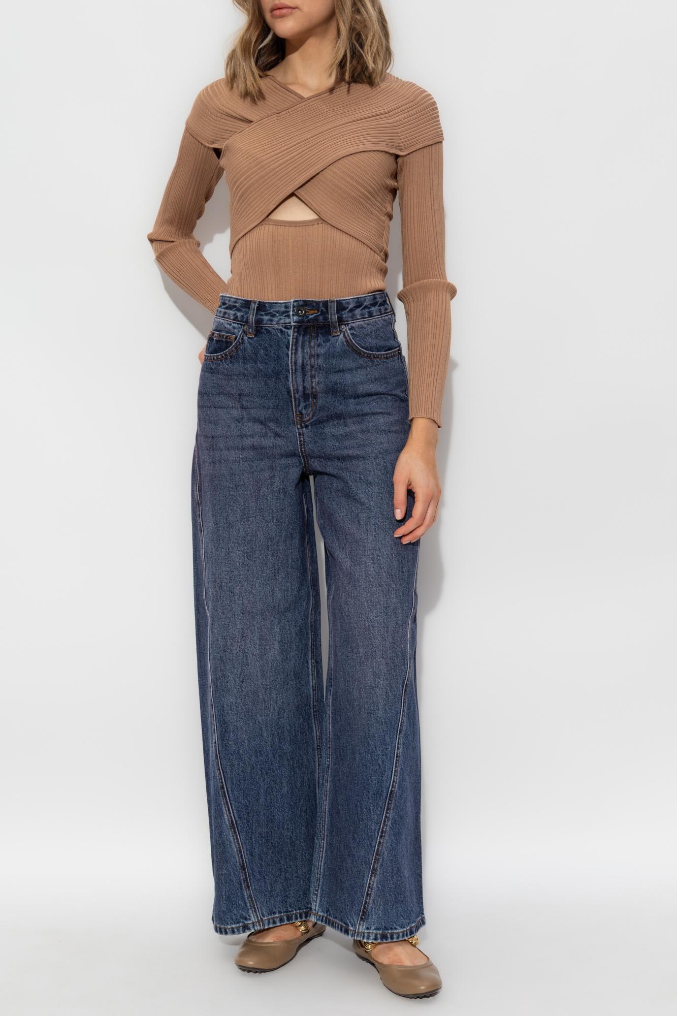 SELF-PORTRAIT SELF PORTRAIT RIBBED TOP WITH LONG SLEEVES