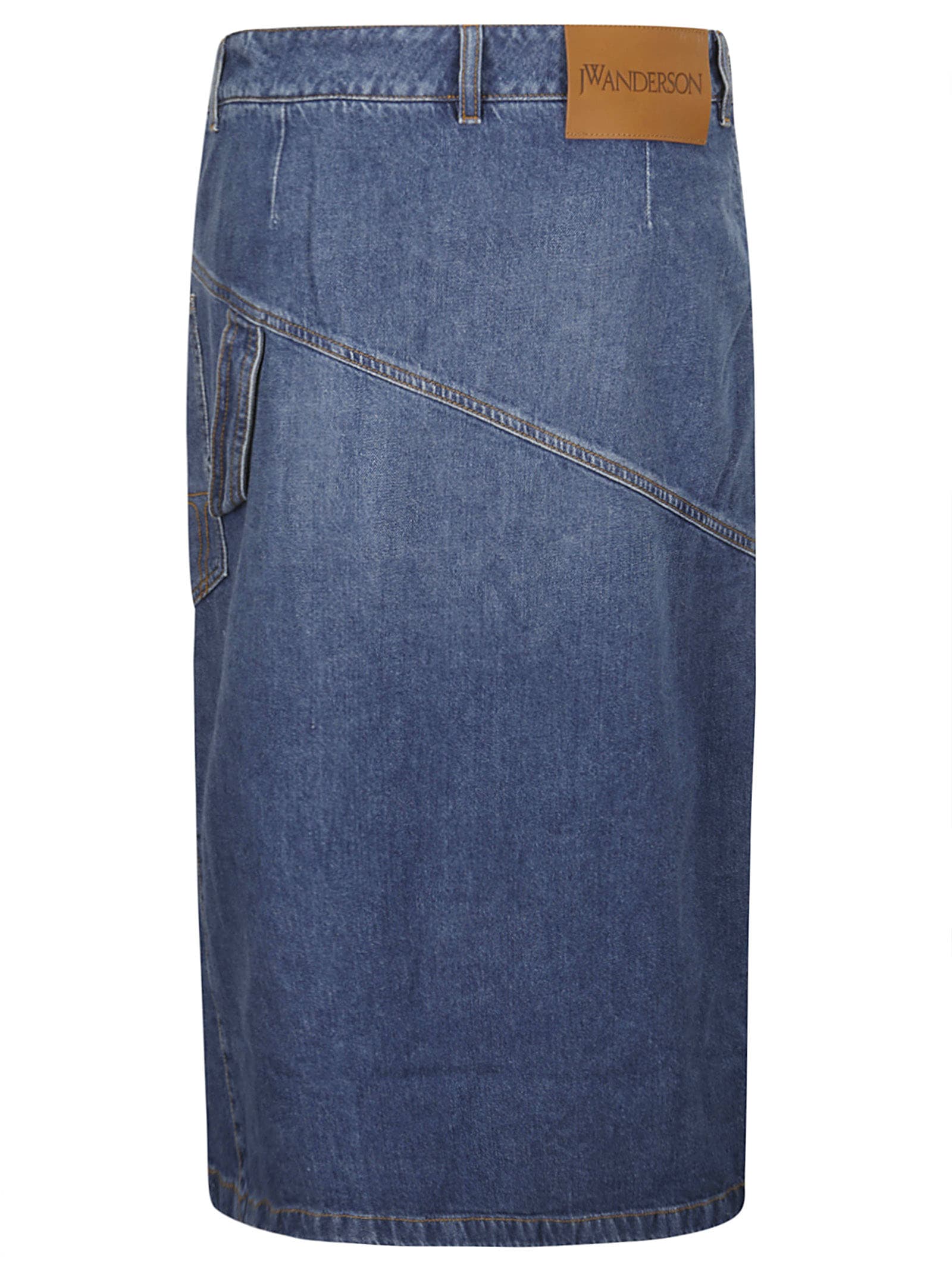 Shop Jw Anderson Twisted Midi Skirt In Light Blue