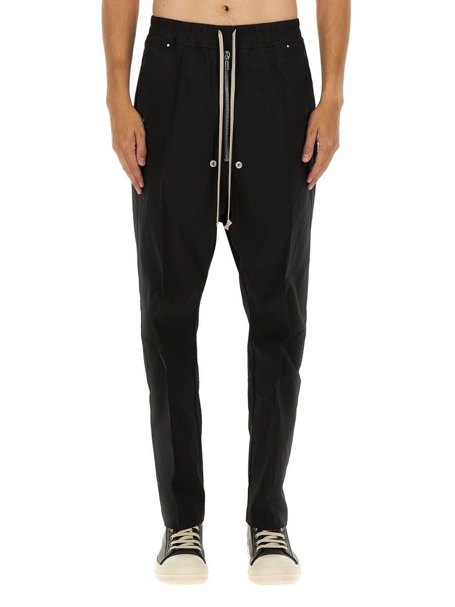 Rick Owens Straight Leg Trousers Eyelet Accents In Black