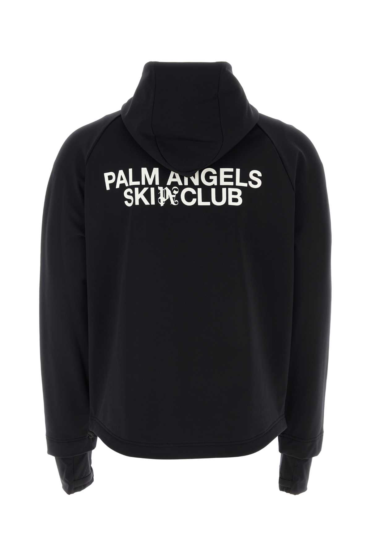 Shop Palm Angels Blck Stretch Nylon Pa Ski Club Ski Sweatshirt In Blackwhite