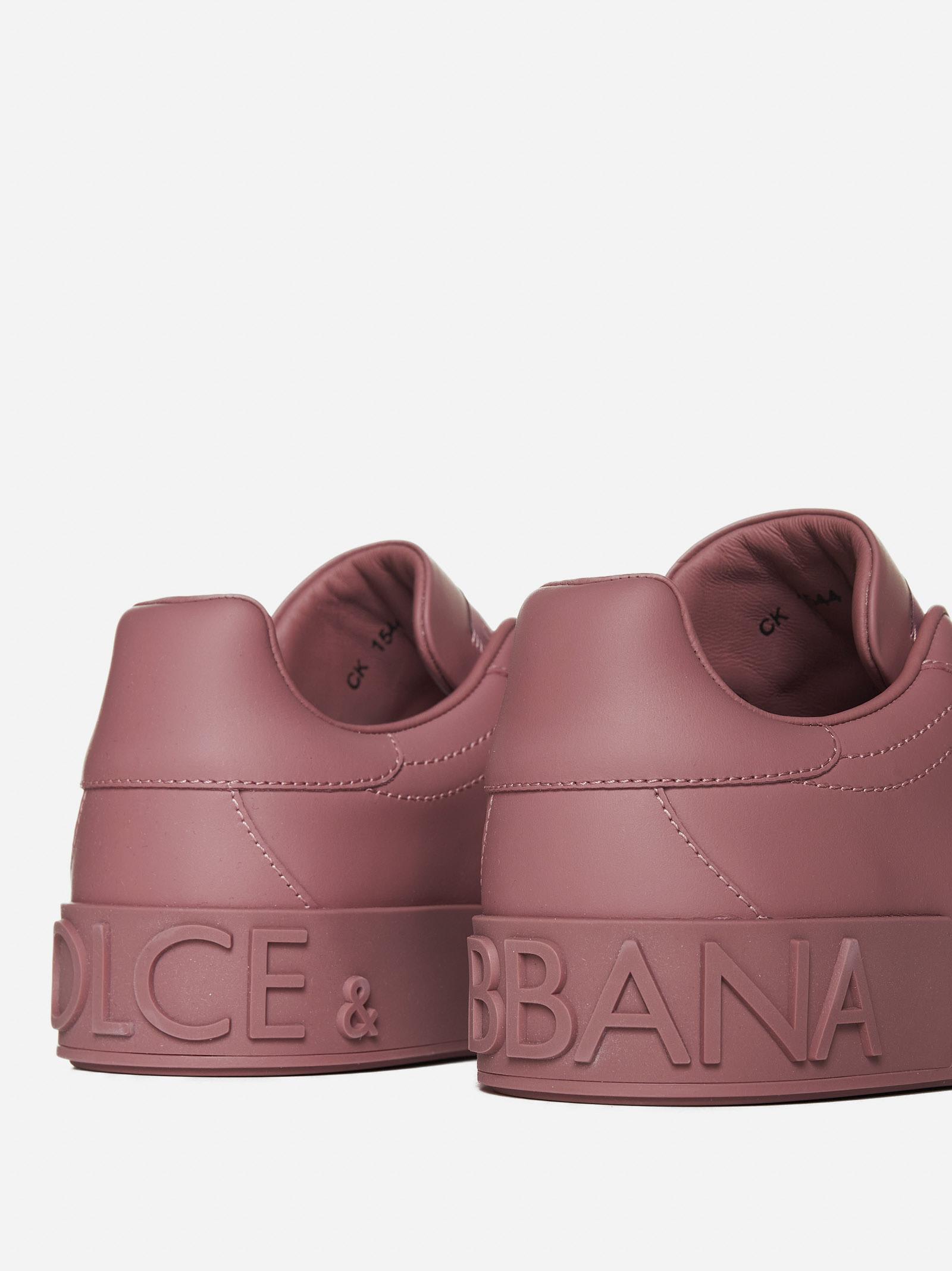 Shop Dolce & Gabbana Portofino Leather Sneakers