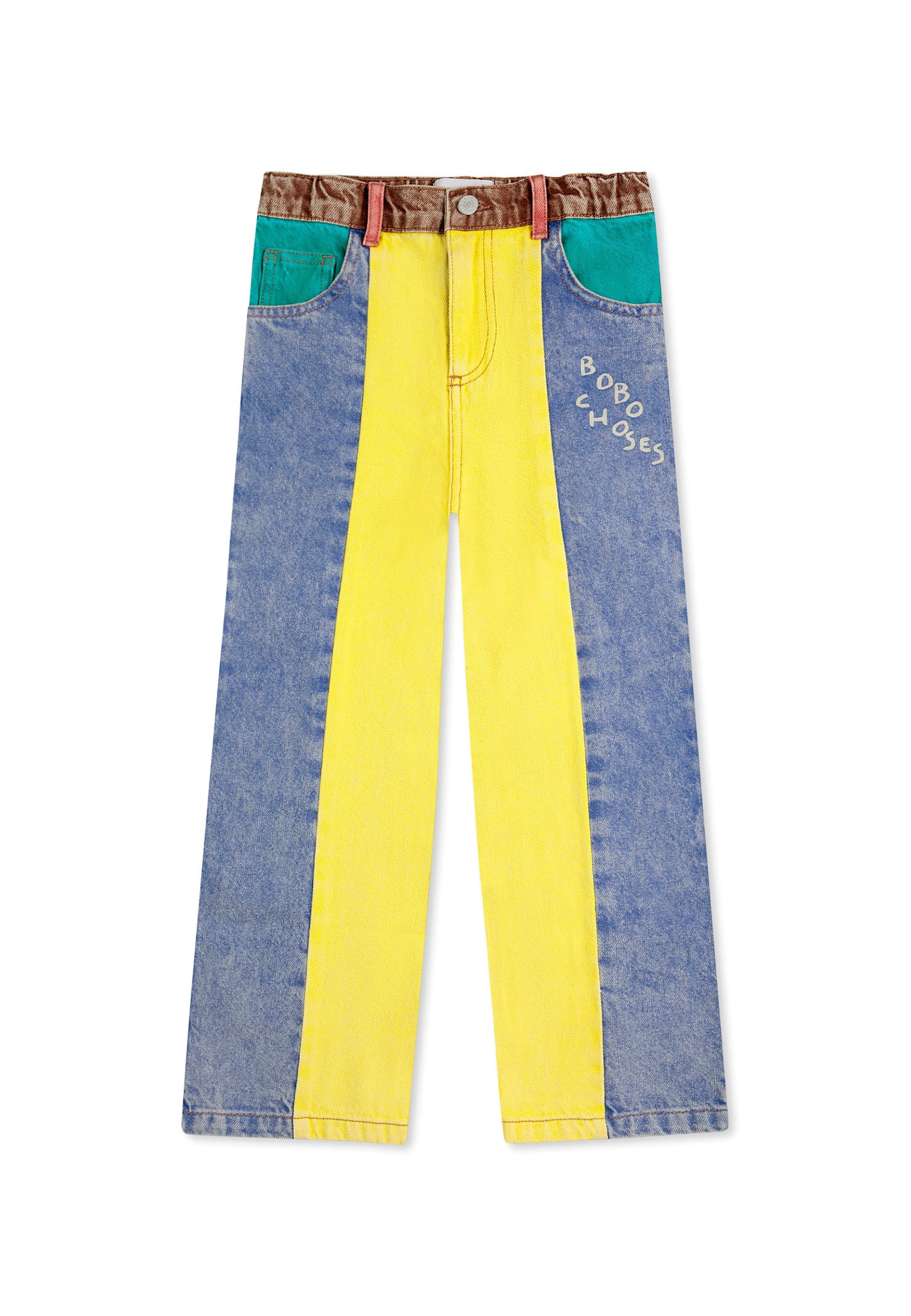 Bobo Choses Multicolor Jeans For Kids With Logo In Multicolor