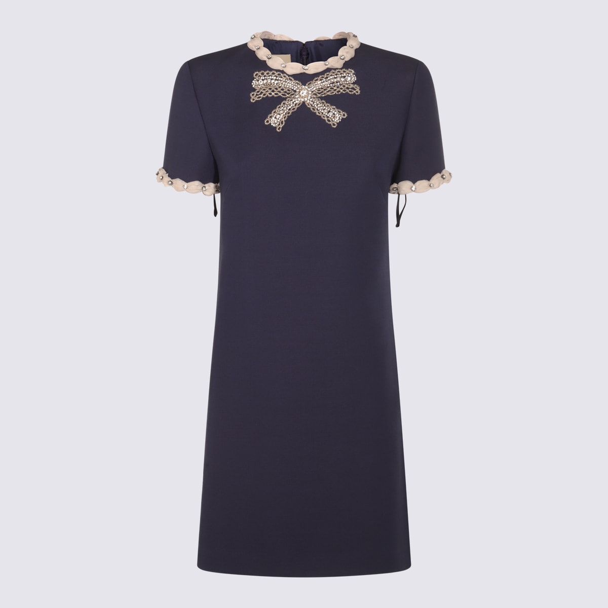 Blue Wool Mini Dress