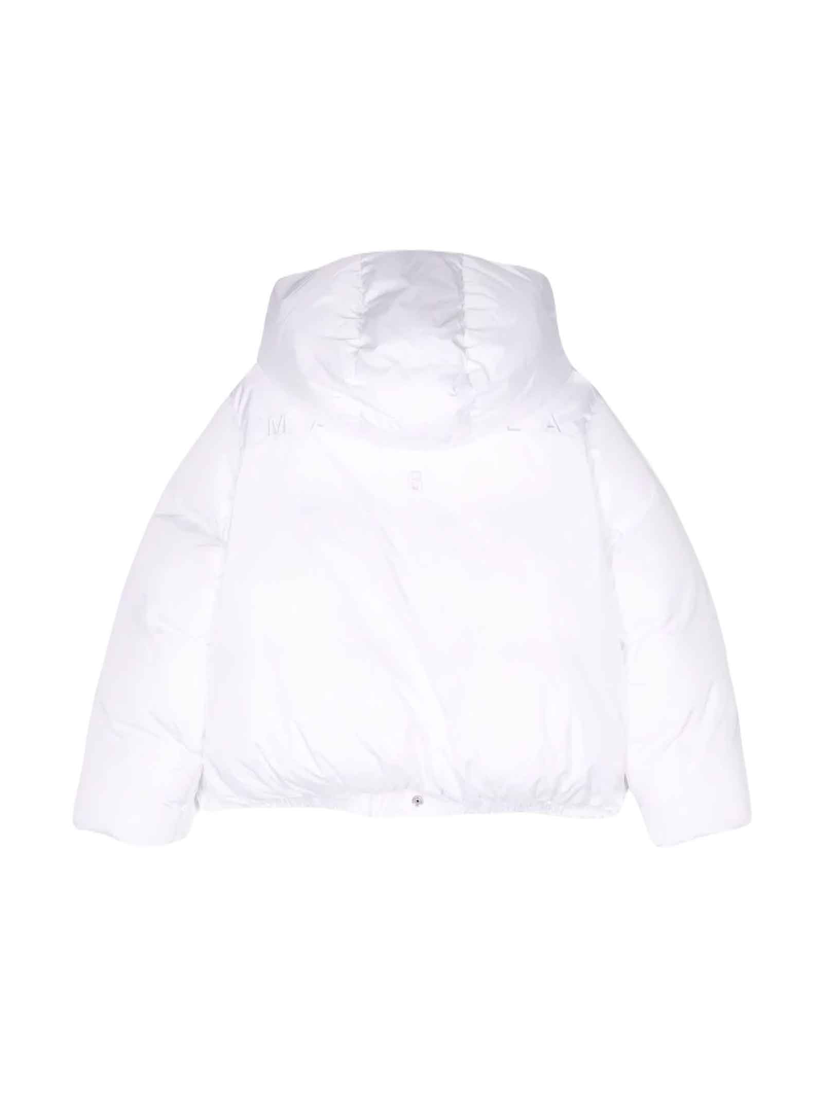 Shop Mm6 Maison Margiela White Down Jacket Unisex In Bianco