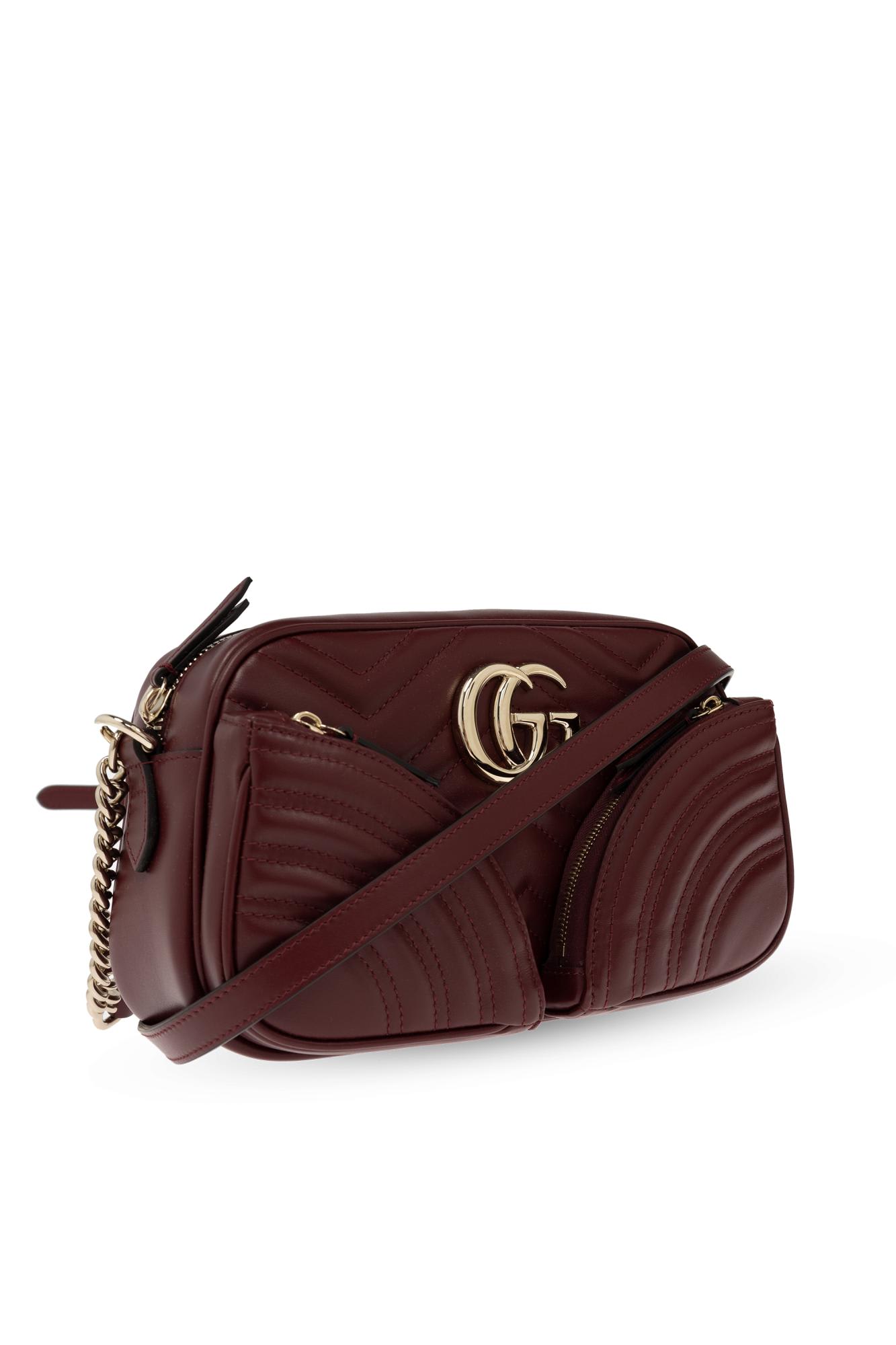 Shop Gucci Shoulder Bag Small Gg Marmont In Rosso Ancora