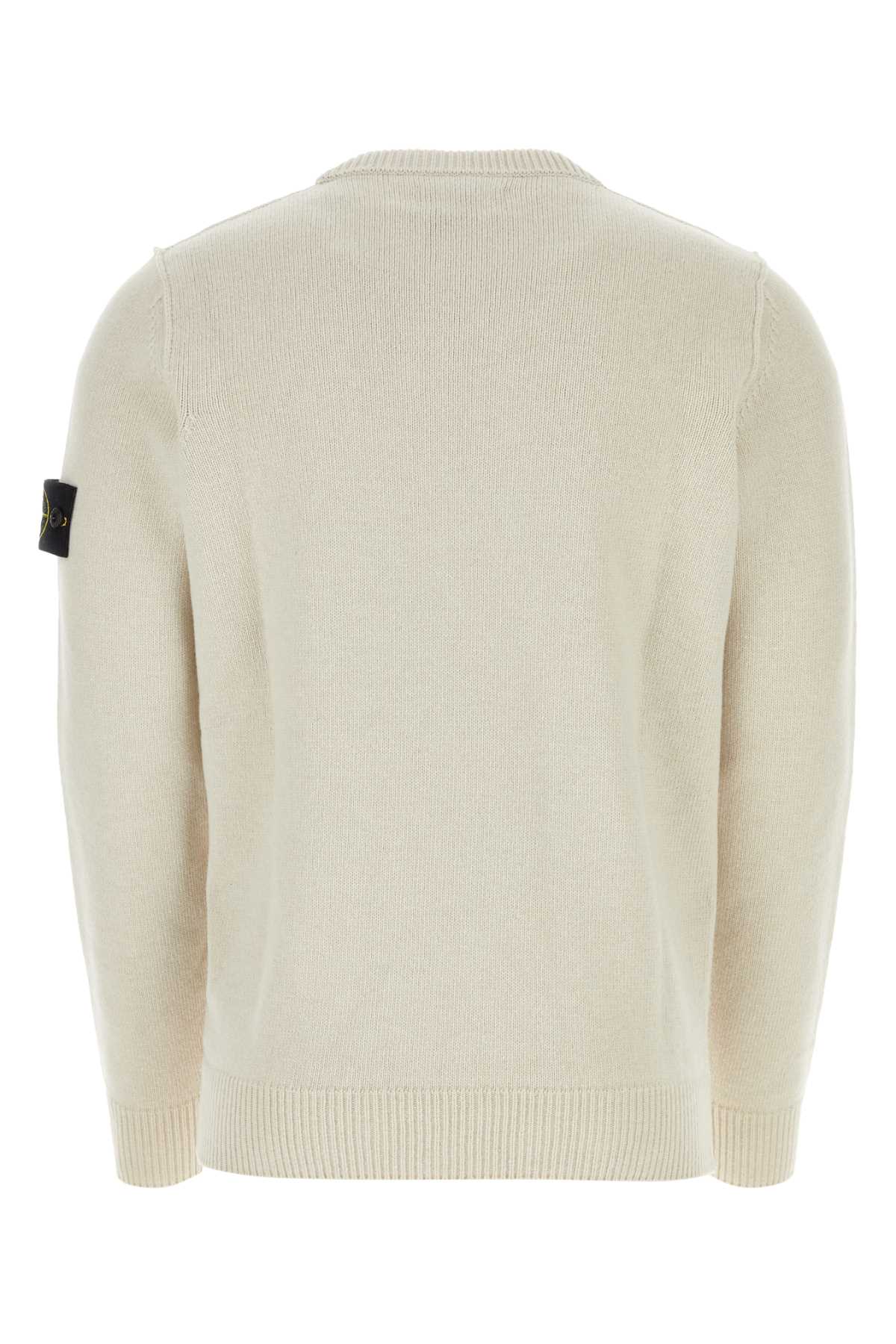 Shop Stone Island Sand Wool Blend Sweater In Ivory