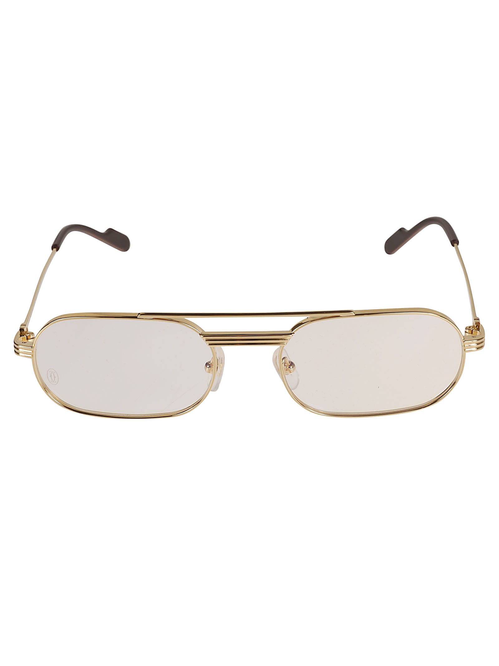 Shop Cartier Aviator Oval Frame In Gold