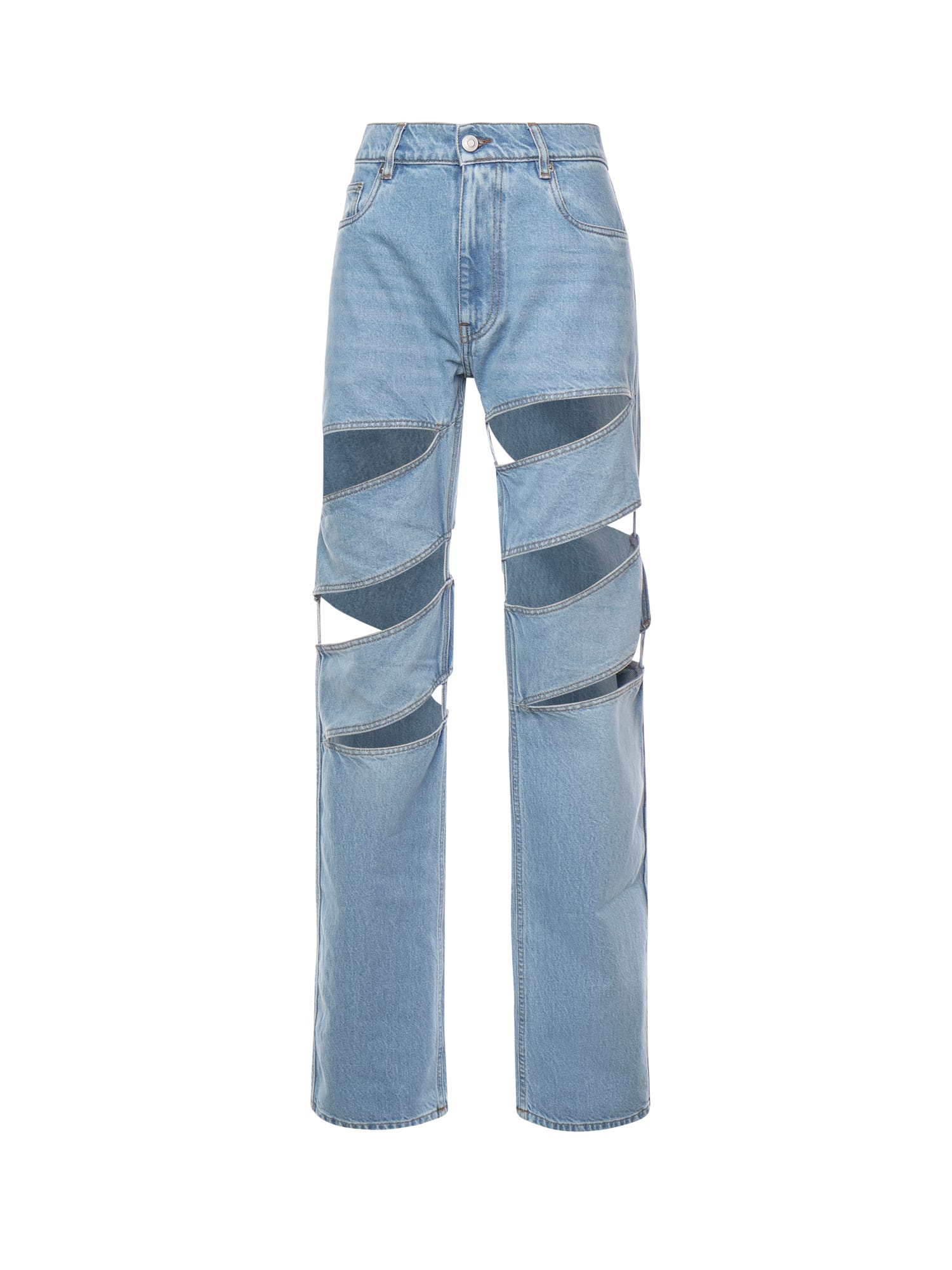 Coperni Spiral Denim Jeans In Blue