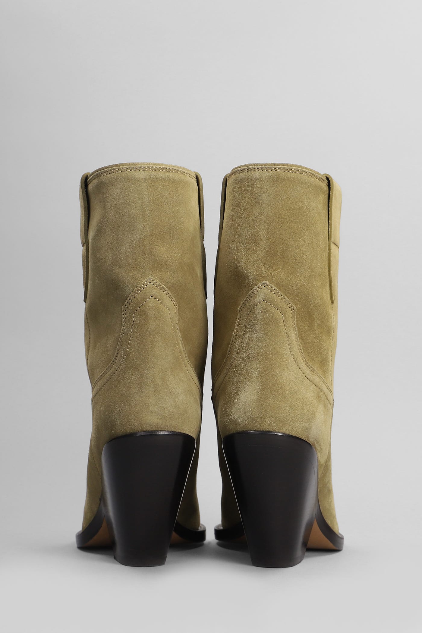 Shop Isabel Marant Leyane Texan Ankle Boots In Taupe Suede