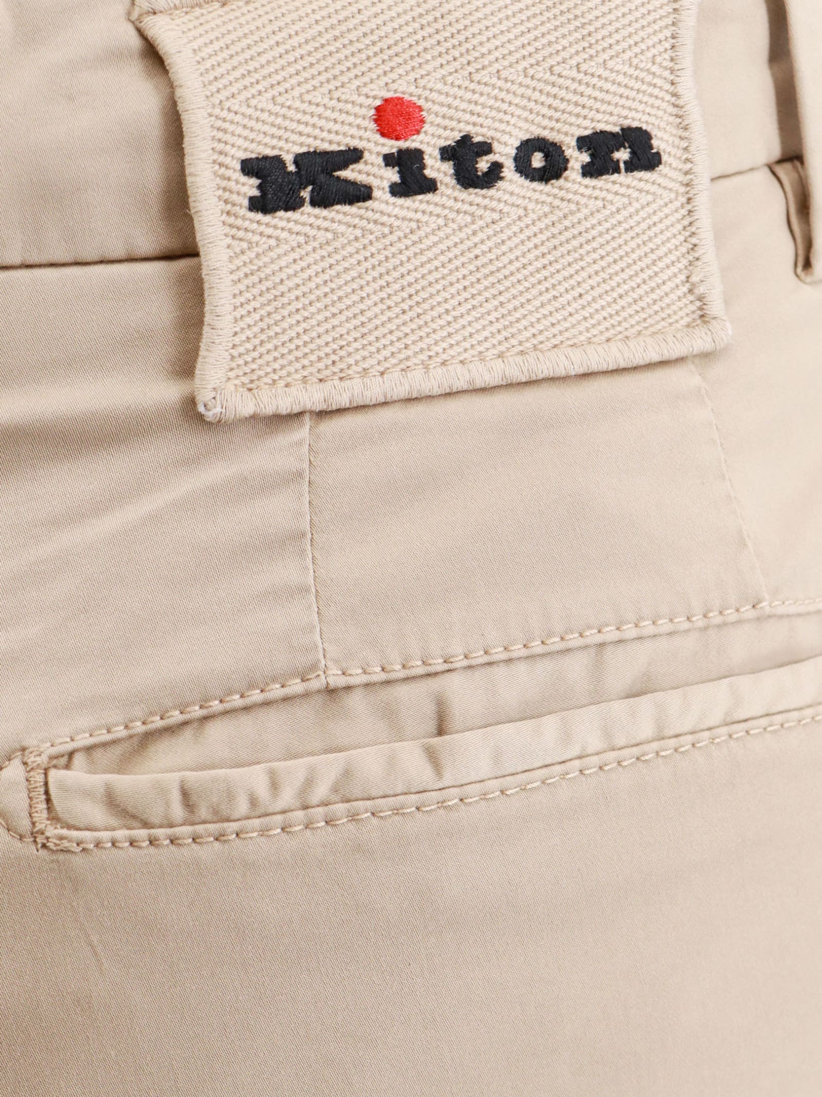 Shop Kiton Trouser In Beige