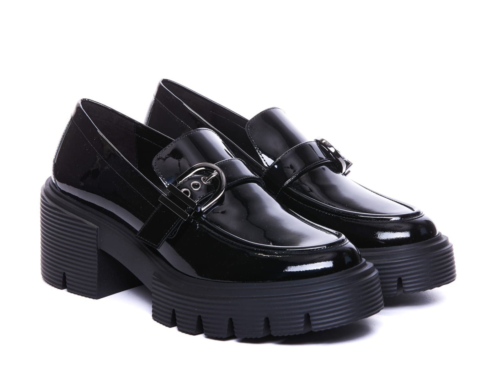 Shop Stuart Weitzman Maverick Loafers In Black