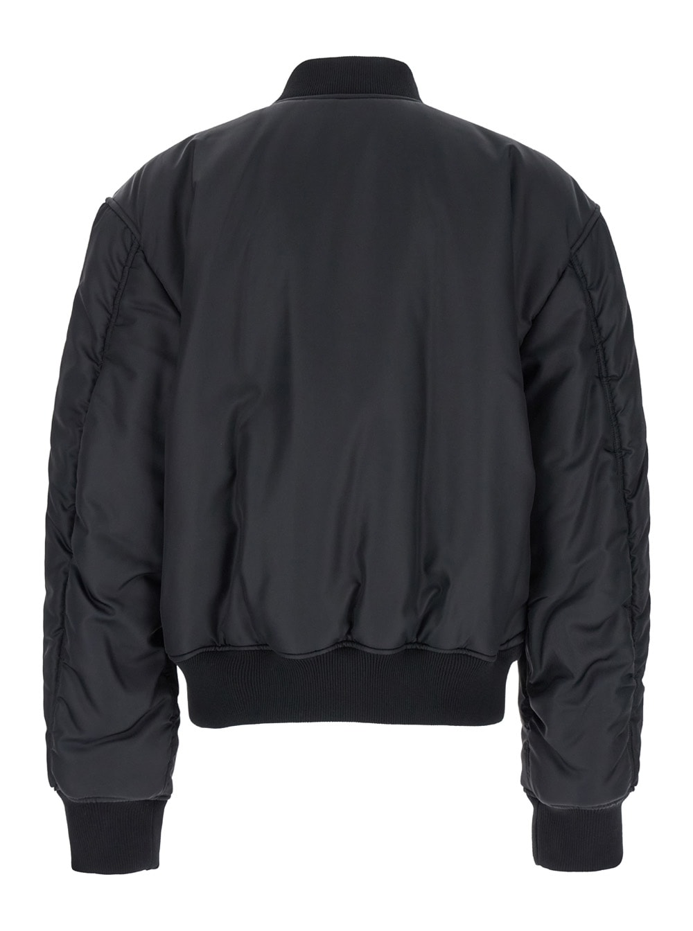 DIESEL J-MILLES-RUGG BLACK BOMBER JACKET WITH ZIP AND OVAL-D FRONT PLATE LOGOIN POLYAMIDE MAN 