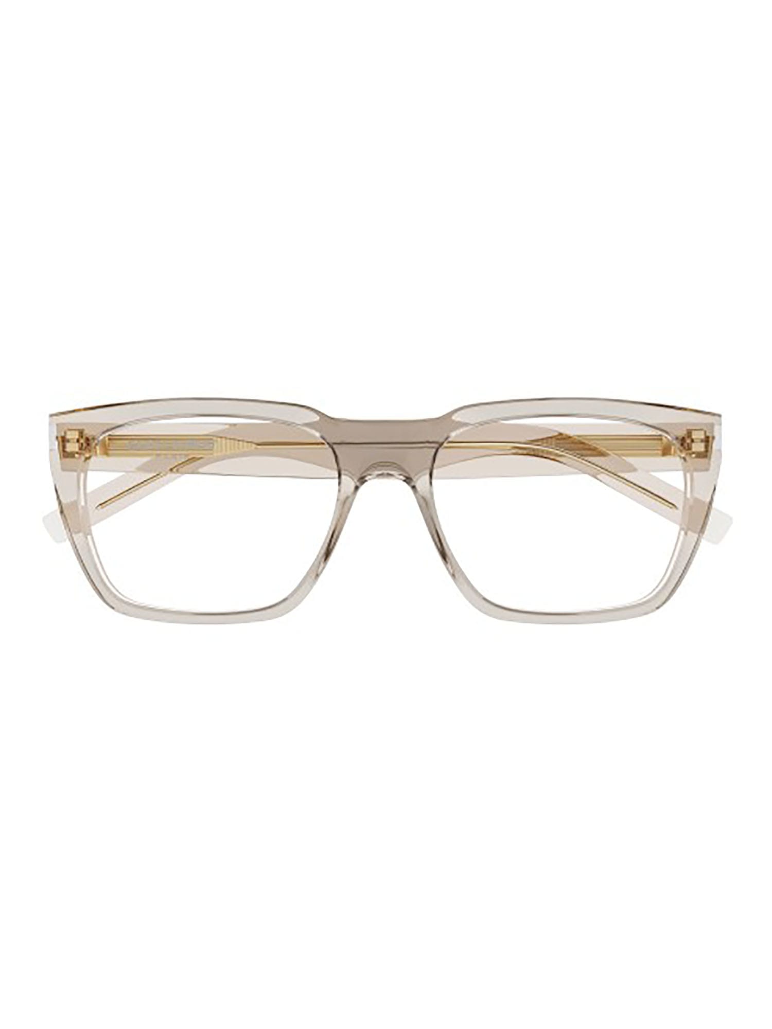 Saint Laurent Sl 598 Opt Eyewear In Beige Beige Transpare