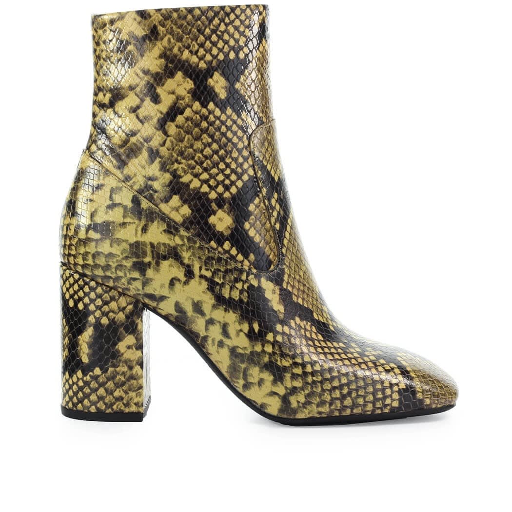 marcella flex snake embossed leather ankle boot