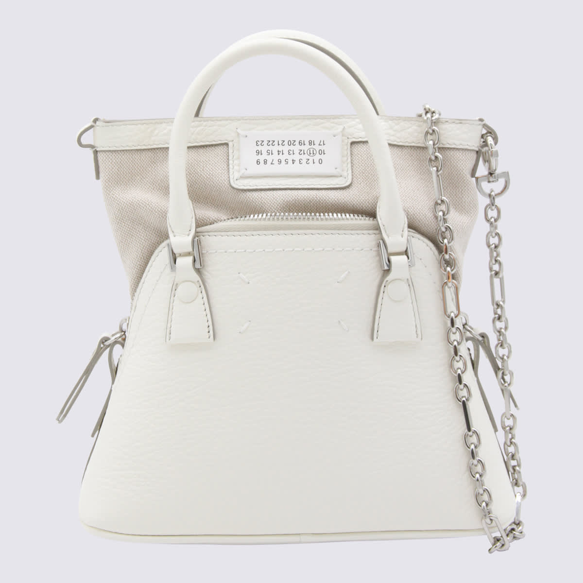 Shop Maison Margiela White Leather Mini 5ac Shoulder Bag