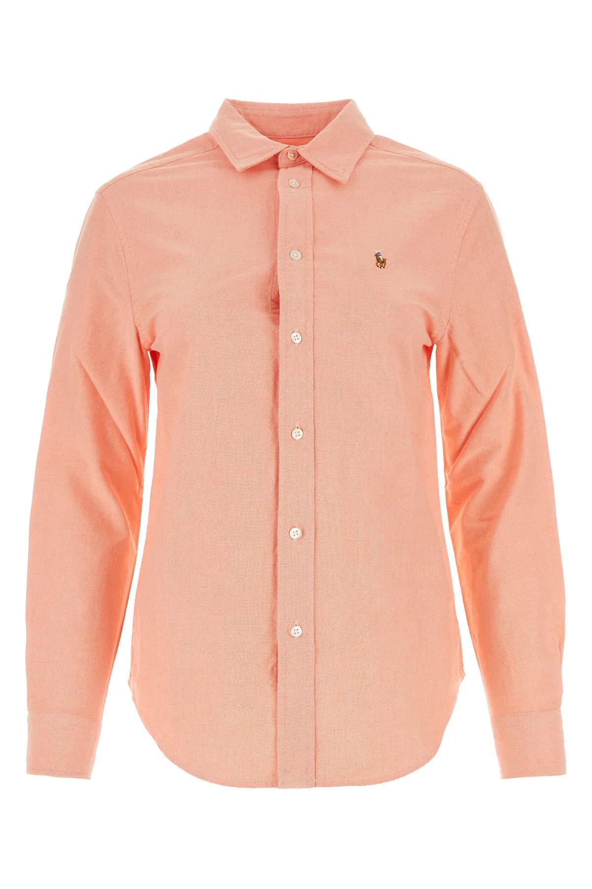 Shop Ralph Lauren Salmon Oxford Shirt In Orange