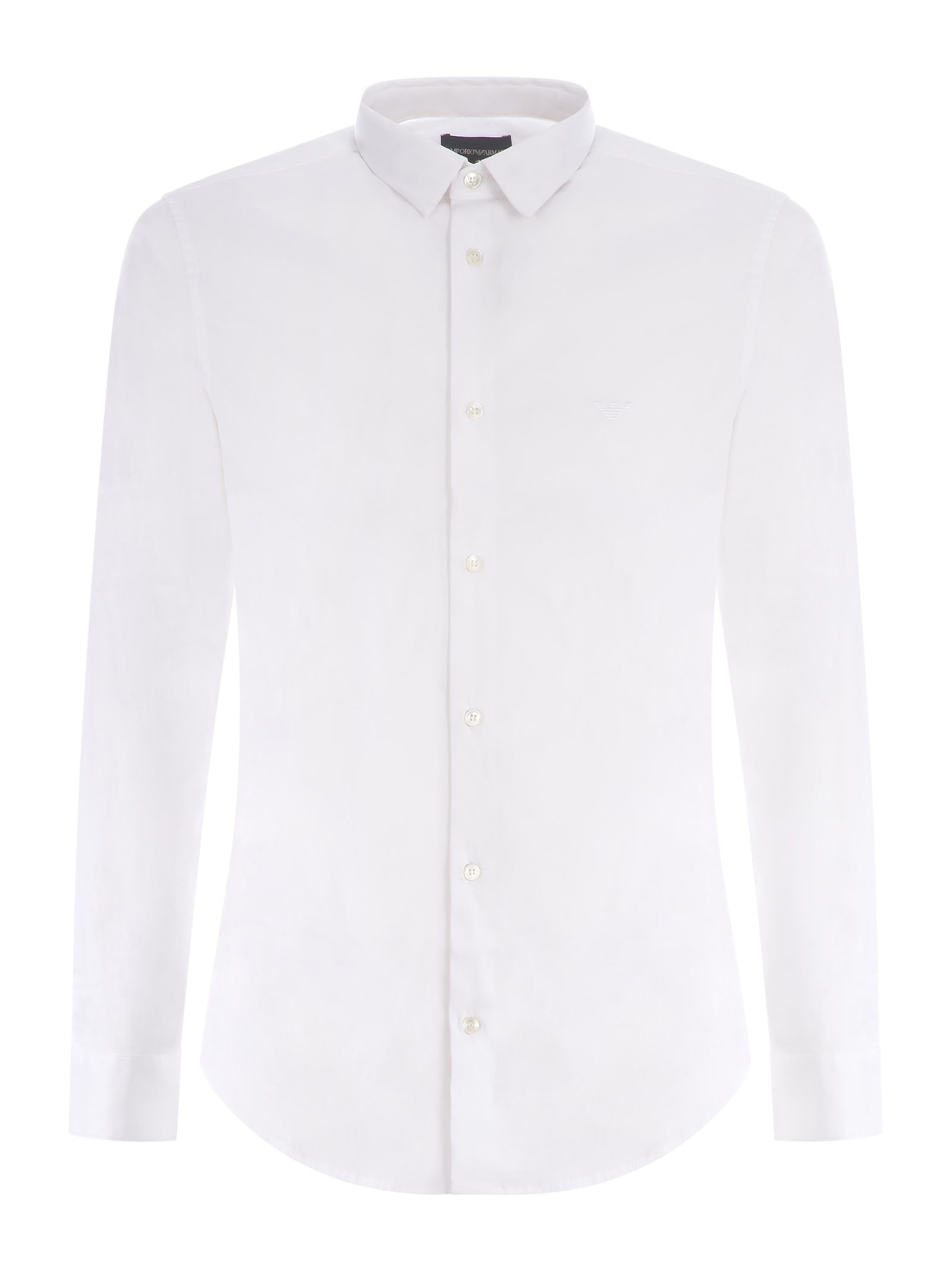 Emporio Armani Shirt  In Stretch Cotton Available Store Pompei In White