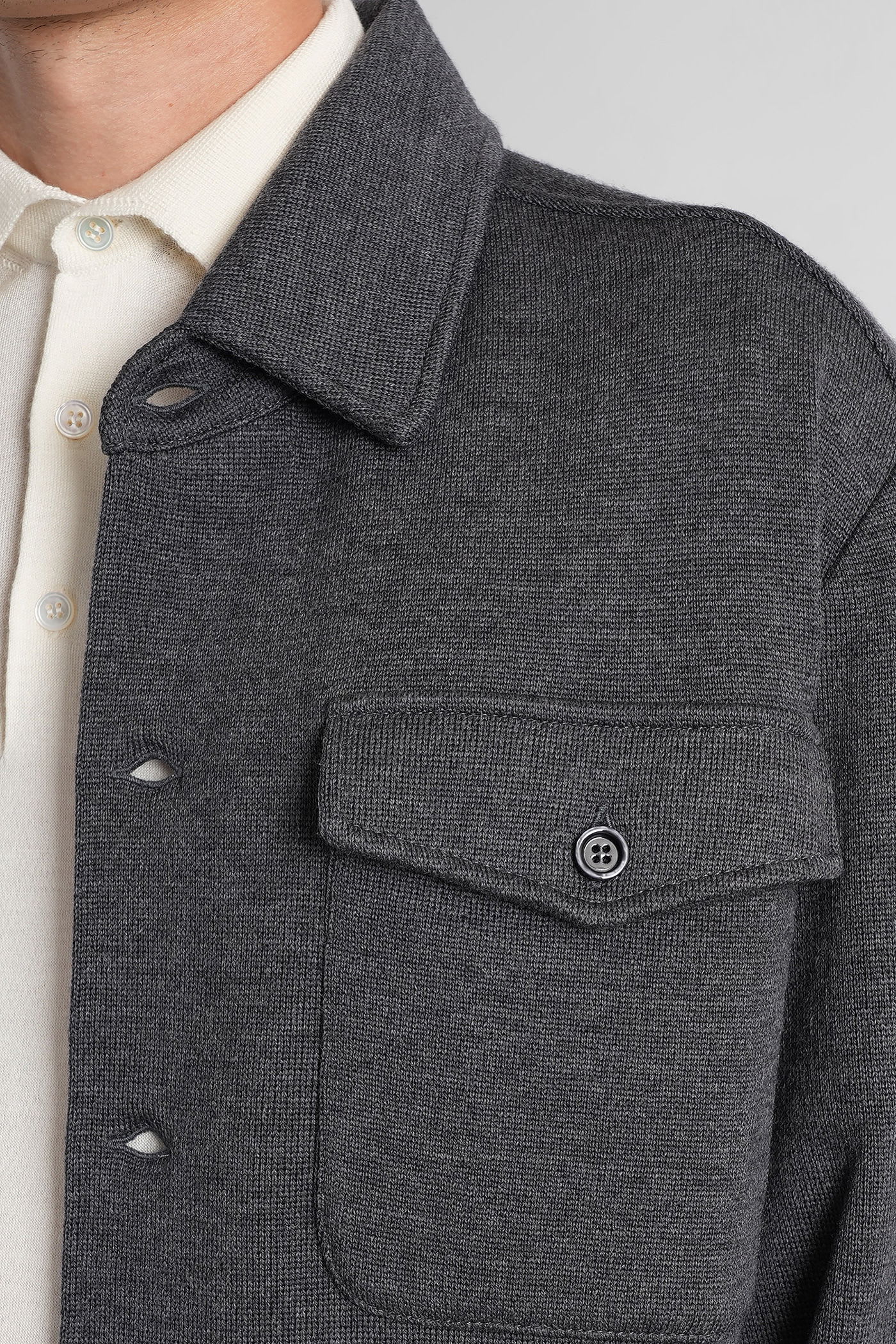 Lardini Casual Jacket In Grey Wool In Gray