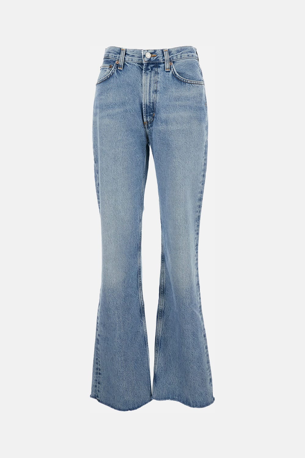 Agolde Five-pocket Denim Trousers In Blue
