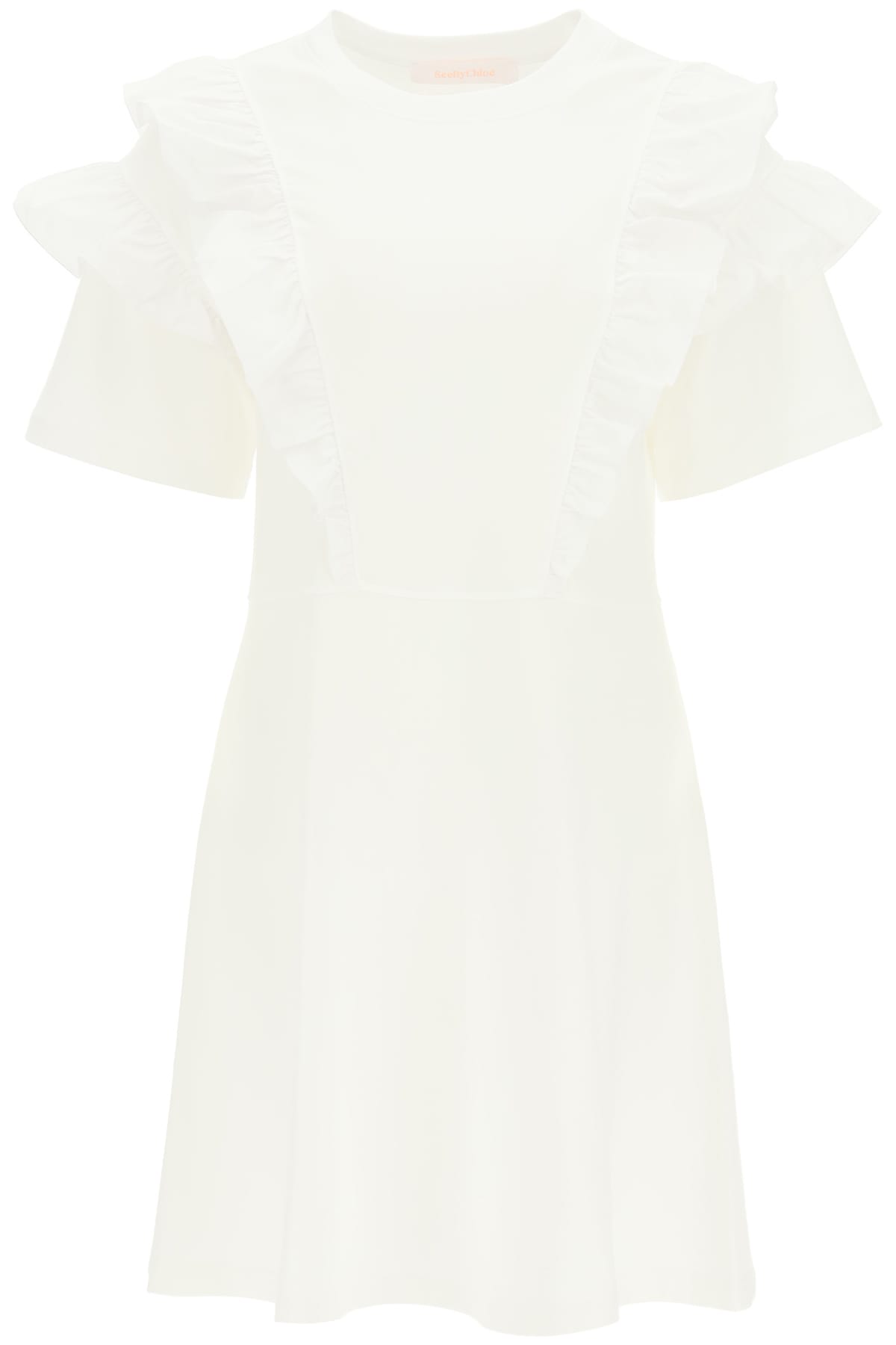 See by Chloé Jersey Short Dress With Ruffles