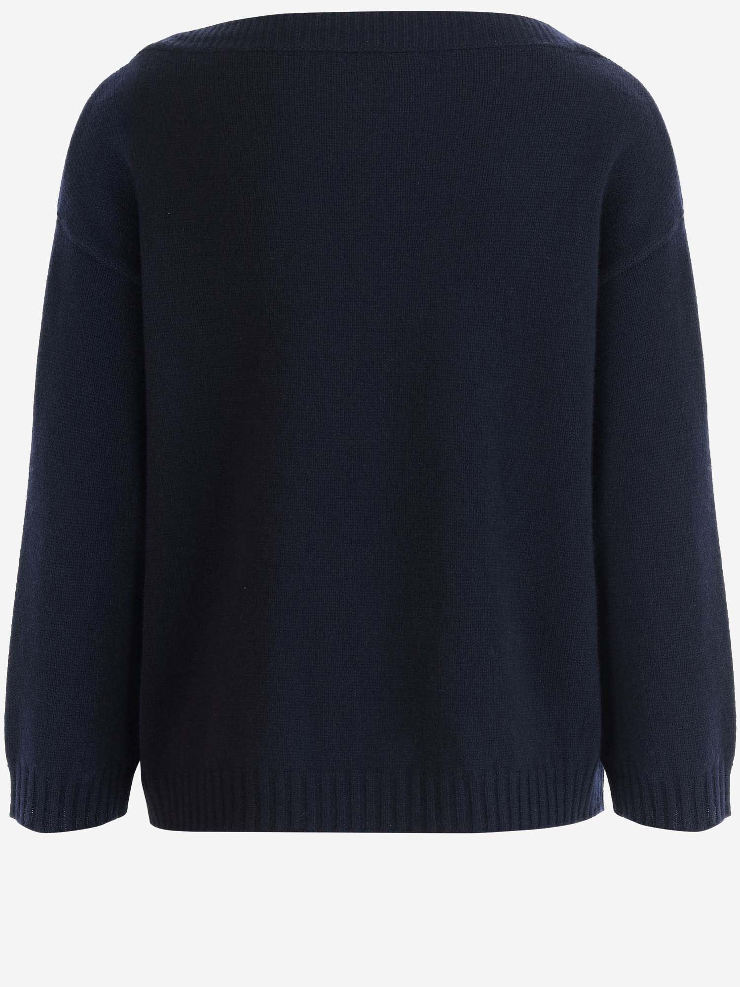 Shop Valentino Cashmere Sweater With Logo In Blue