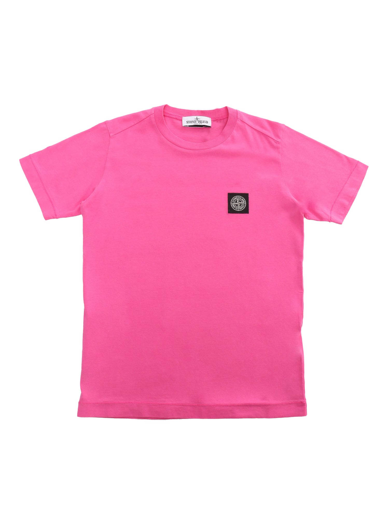 Stone Island Junior Kids' Pink T-shirt With Logo In Purple
