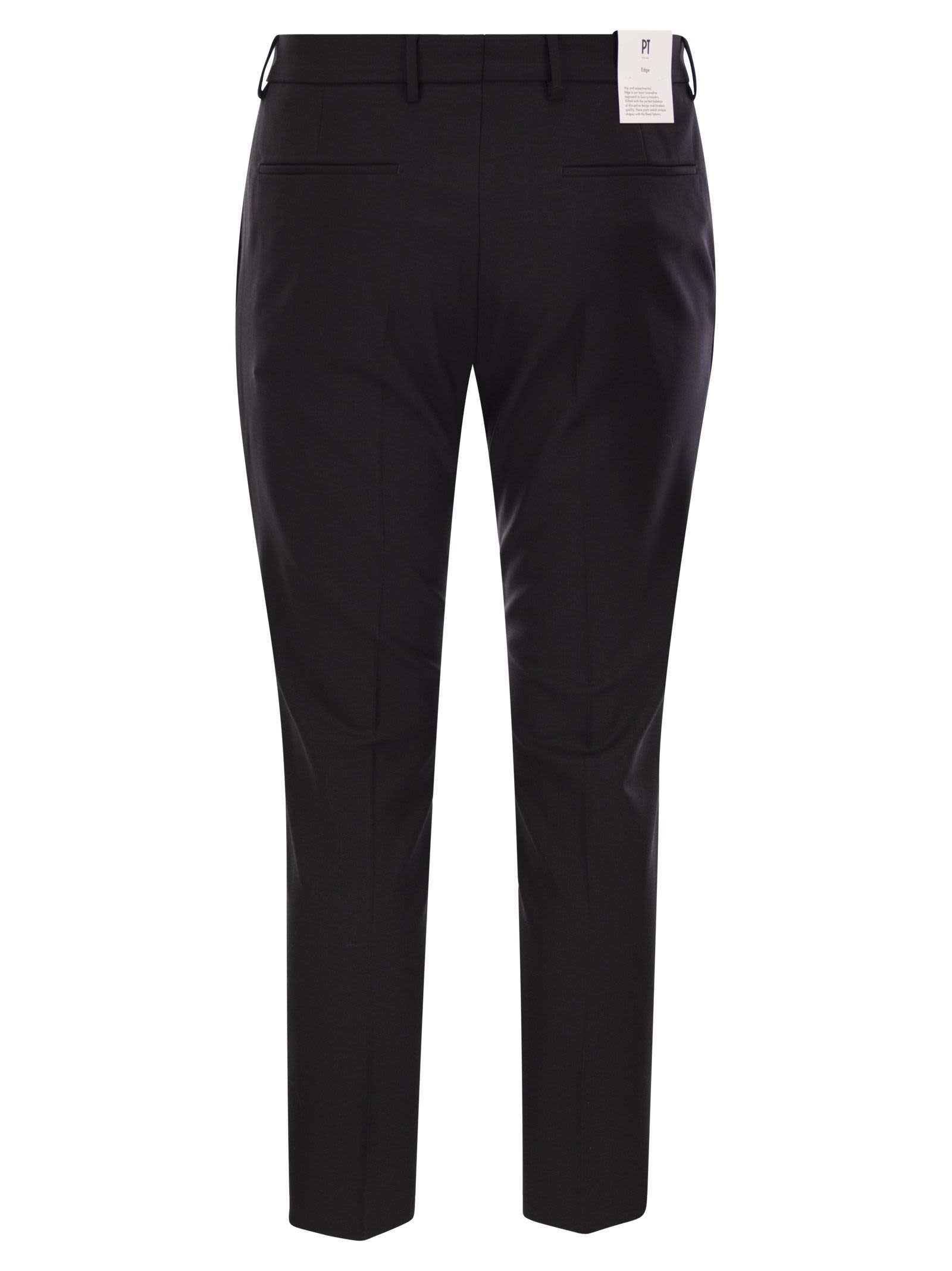 Shop Pt Torino Dieci - Virgin Wool Trousers In Black