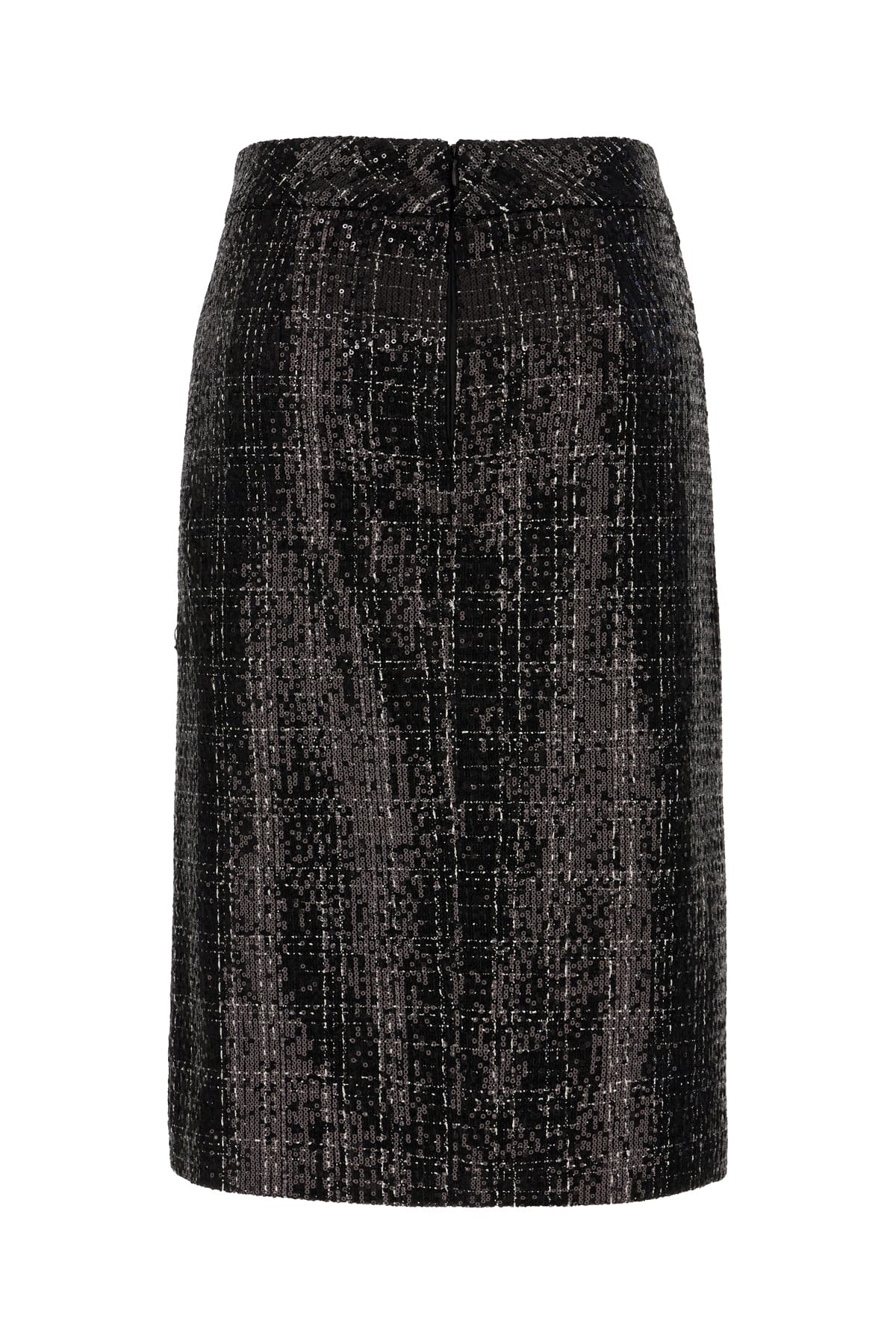 Shop Genny Black Polyester Skirt In Nero Check