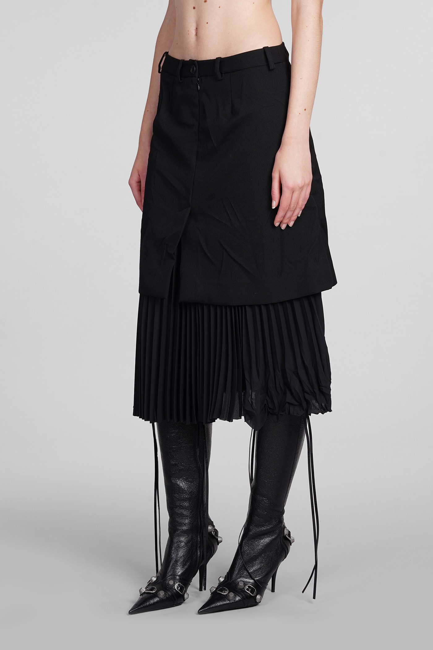 Shop Balenciaga Skirt In Black Wool