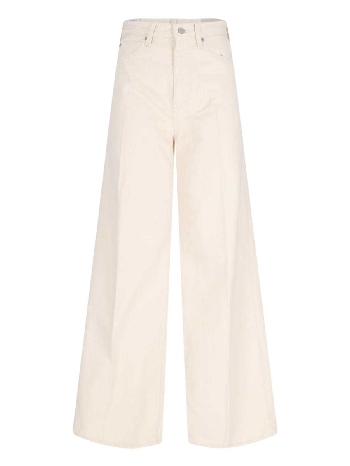 Shop Calvin Klein Palazzo Jeans In Cream