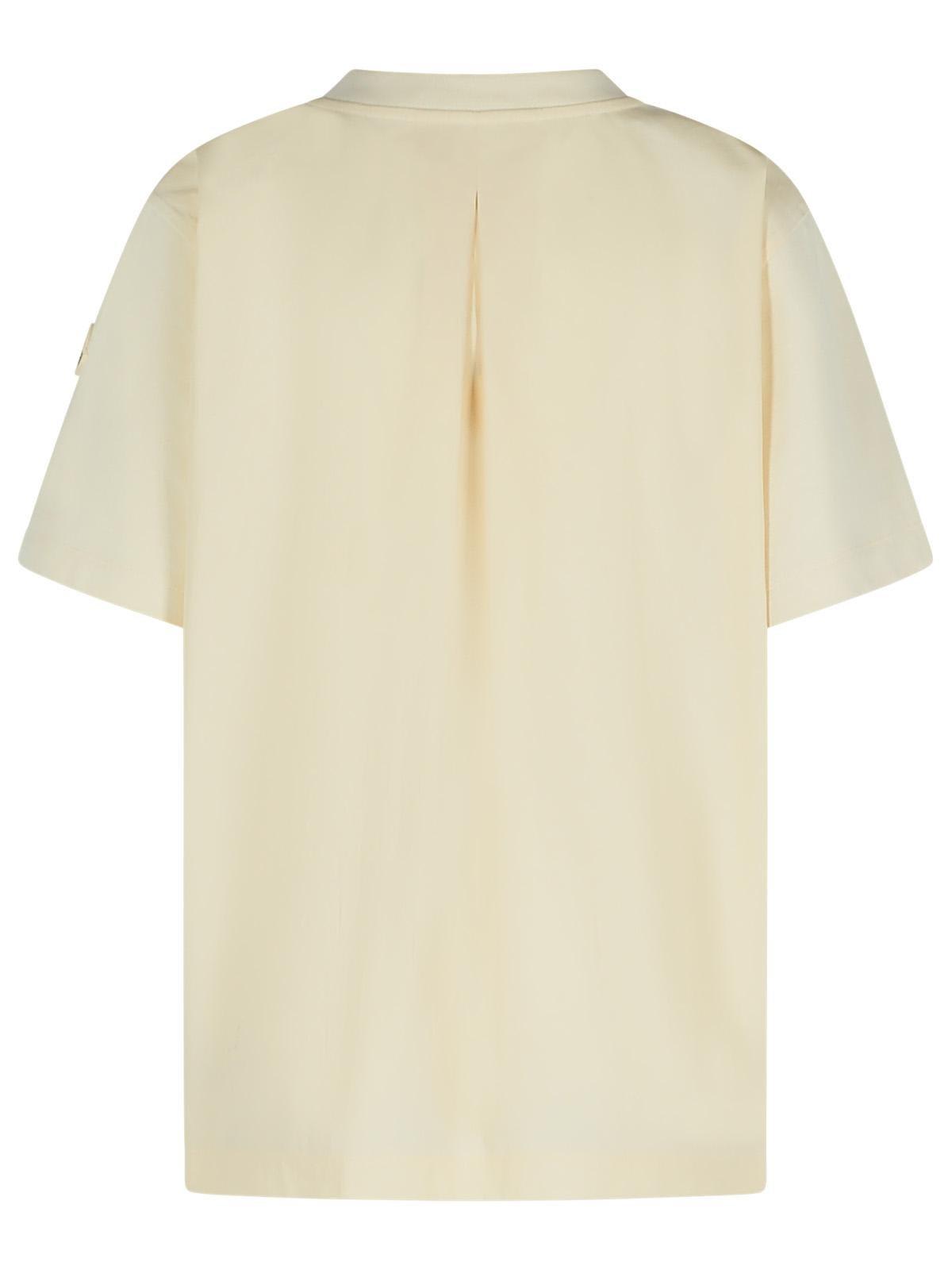 Moncler Women T-shirt With Side Slits In White