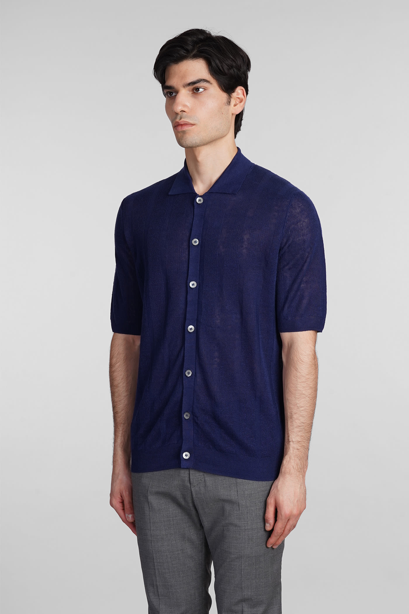 Shop Ballantyne Shirt In Blue Linen