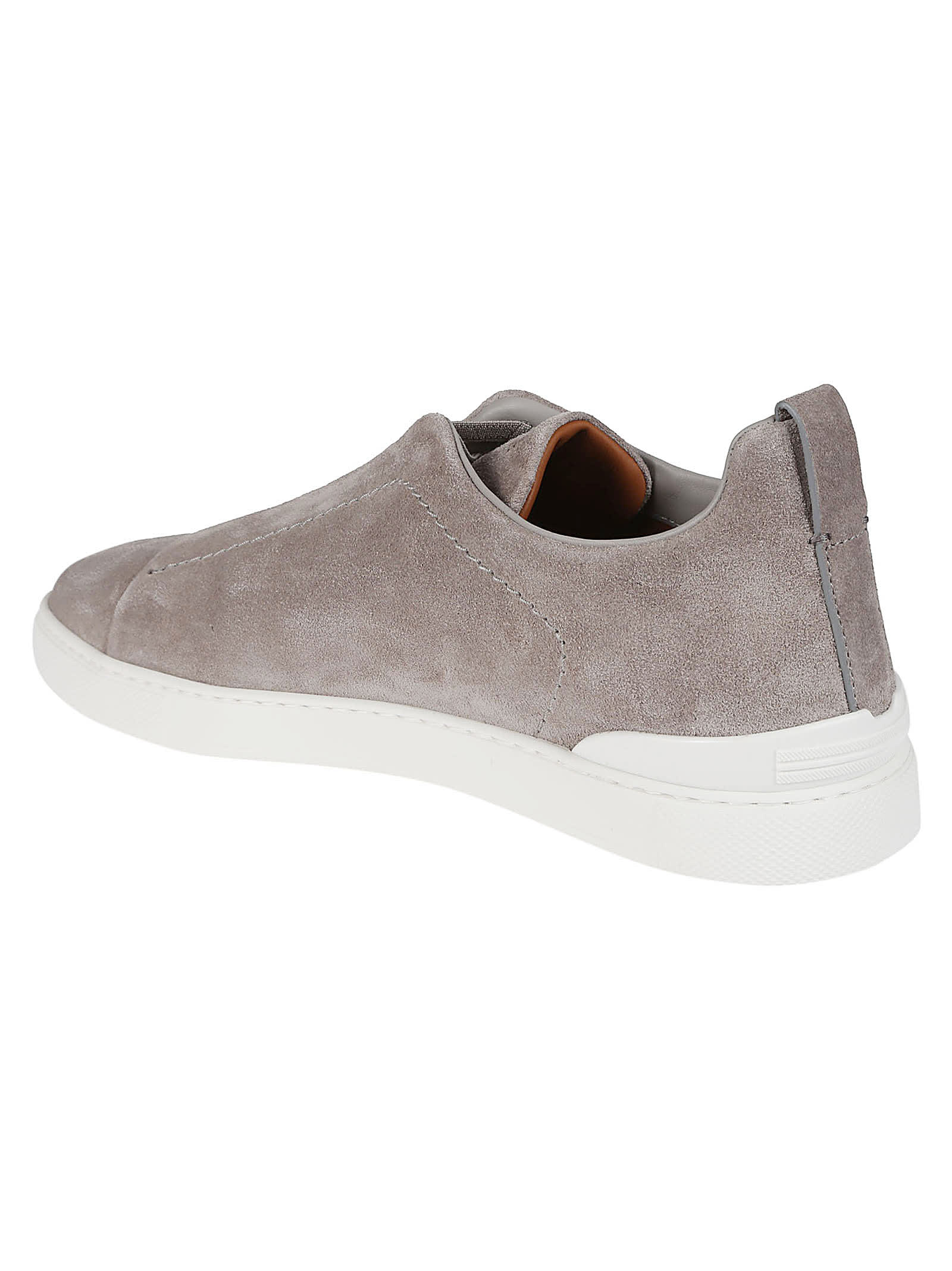 Shop Zegna Triple Stitch Low Top Sneakers In Gme Grigio Melange