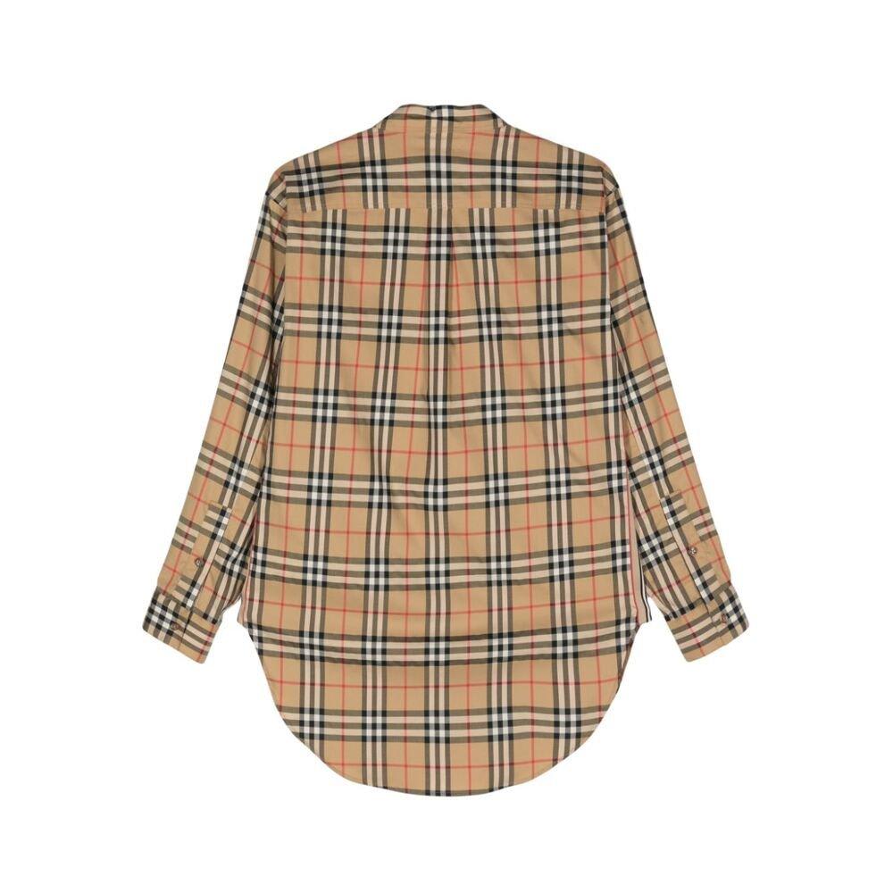Shop Burberry Checked Buttoned Shirt In Brown/multicolour