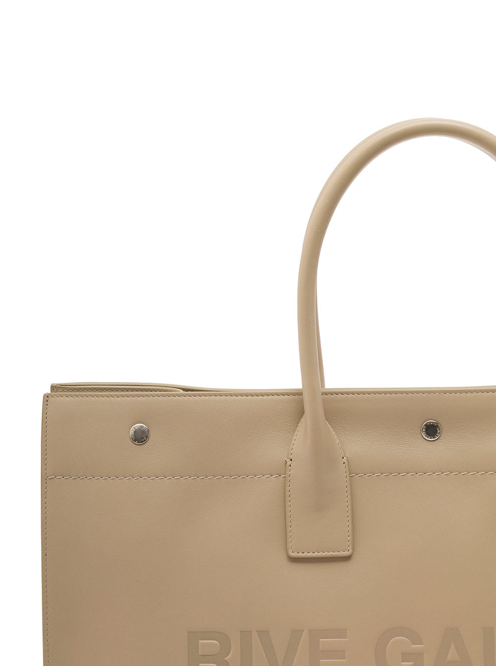 Saint Laurent Rive Gauche Large Tote Bag In Beige Leather Man In Sand