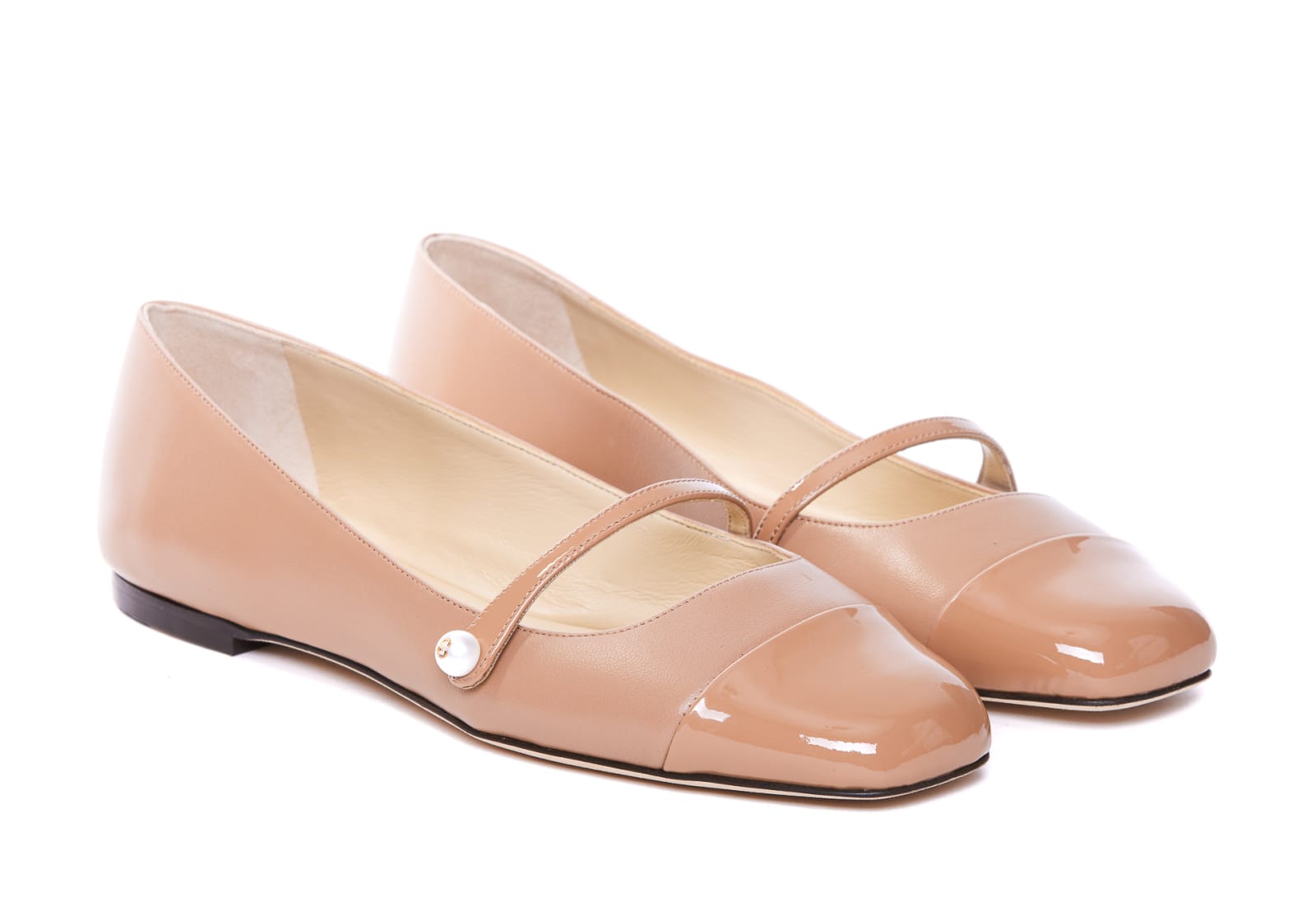 Shop Jimmy Choo Elisa Flats In Beige