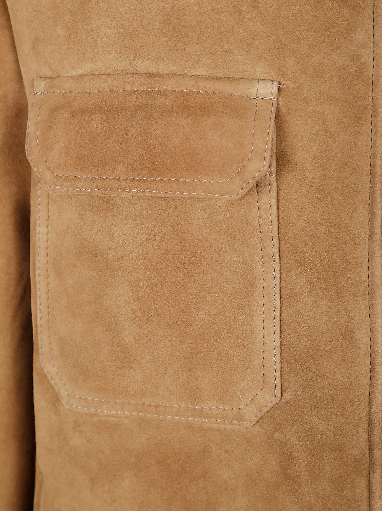 Salvatore Santoro Brown Suede Jacket With Plush Shearling Lining And Front Zip Closure In Brown
