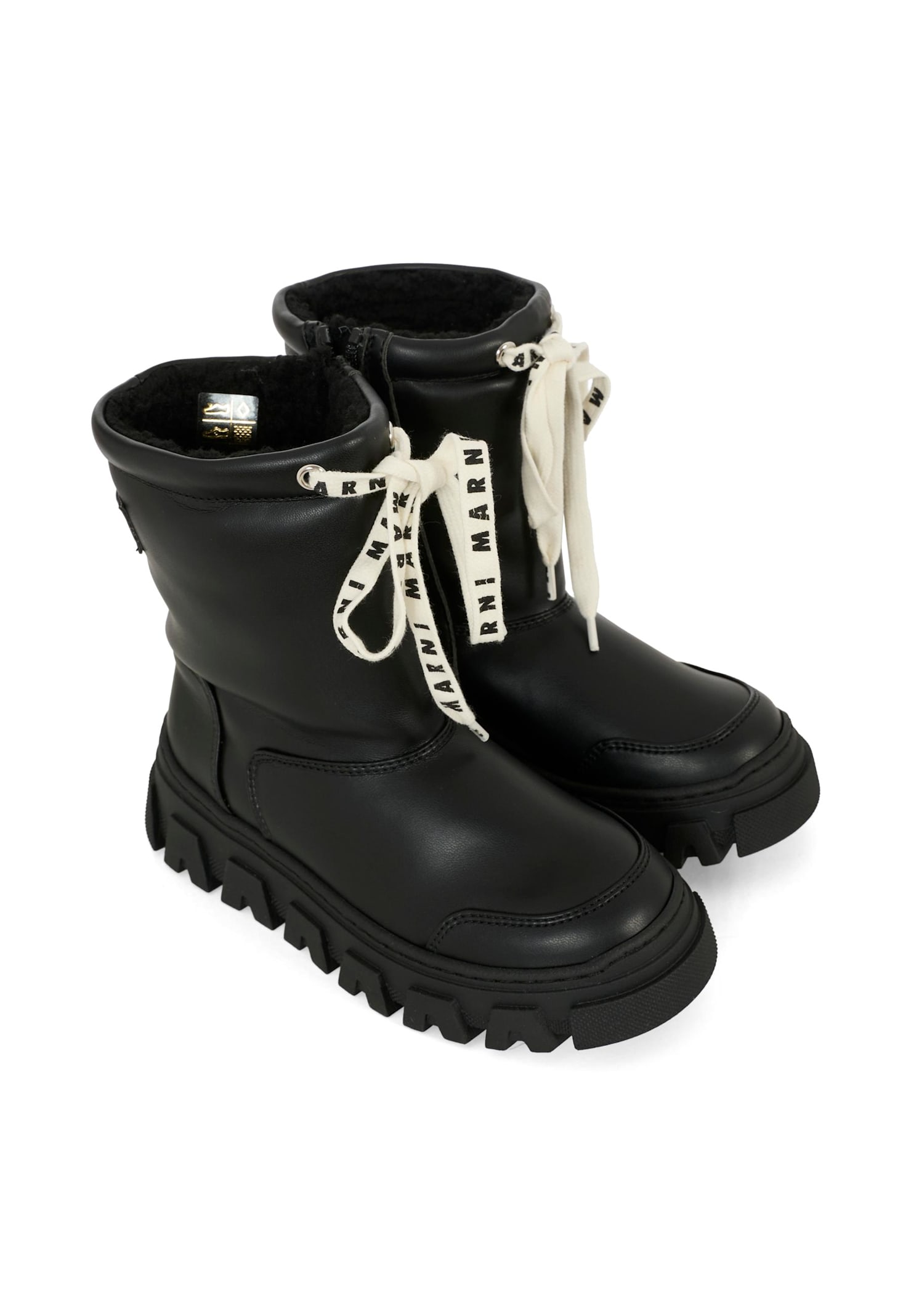 Marni Lace-up Ankle Boots In Black