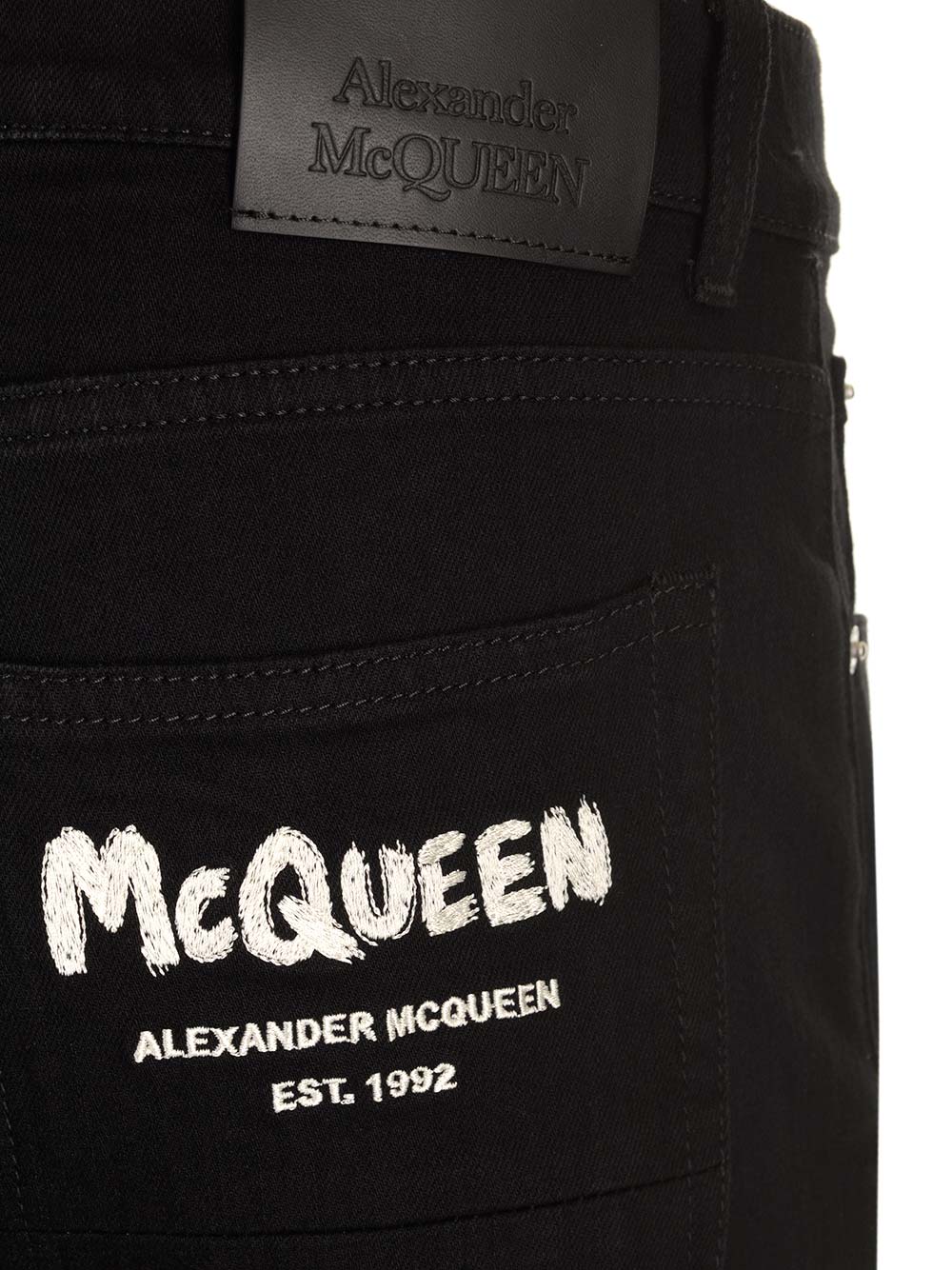 Shop Alexander Mcqueen Stretch Denim Skinny Jeans In Black