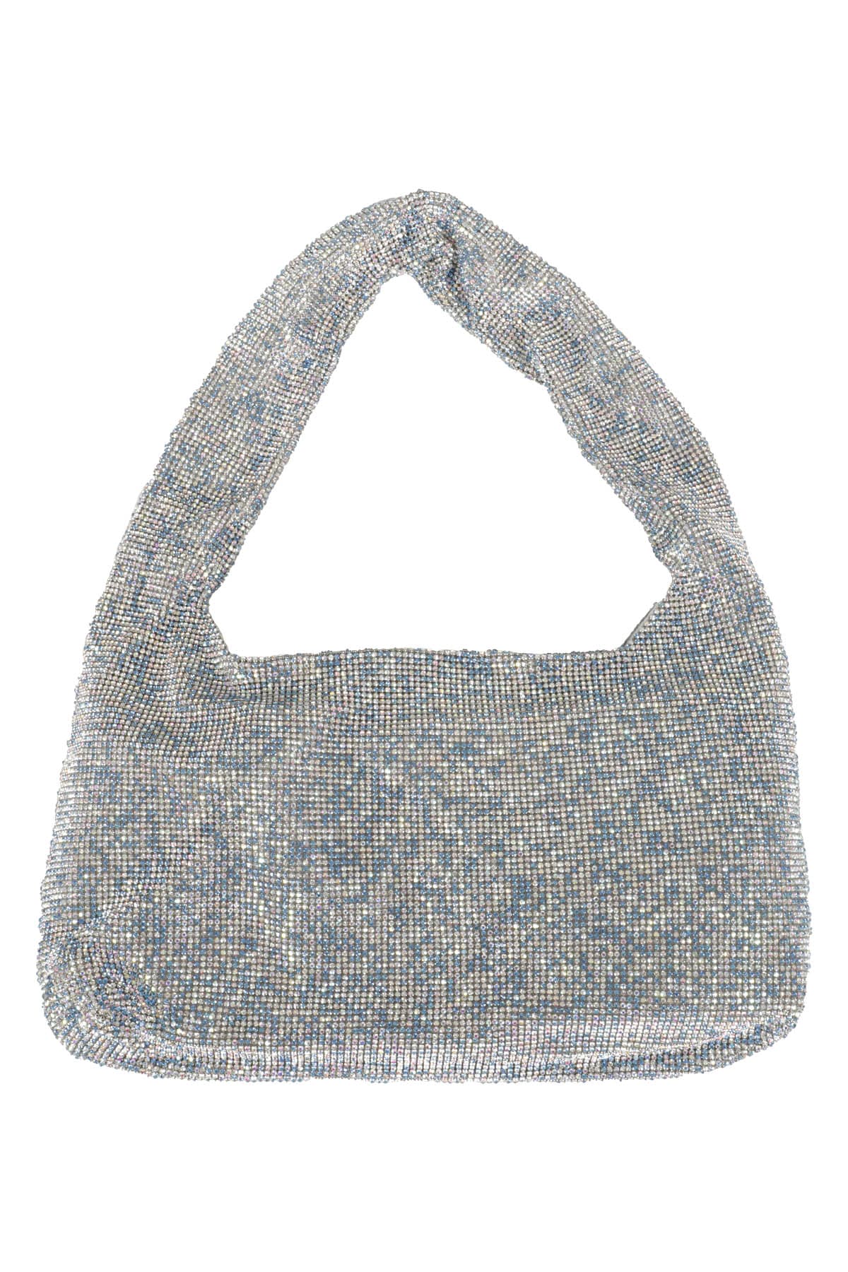 Kara Crystal Mesh Armpit Bag In Blue Pixel