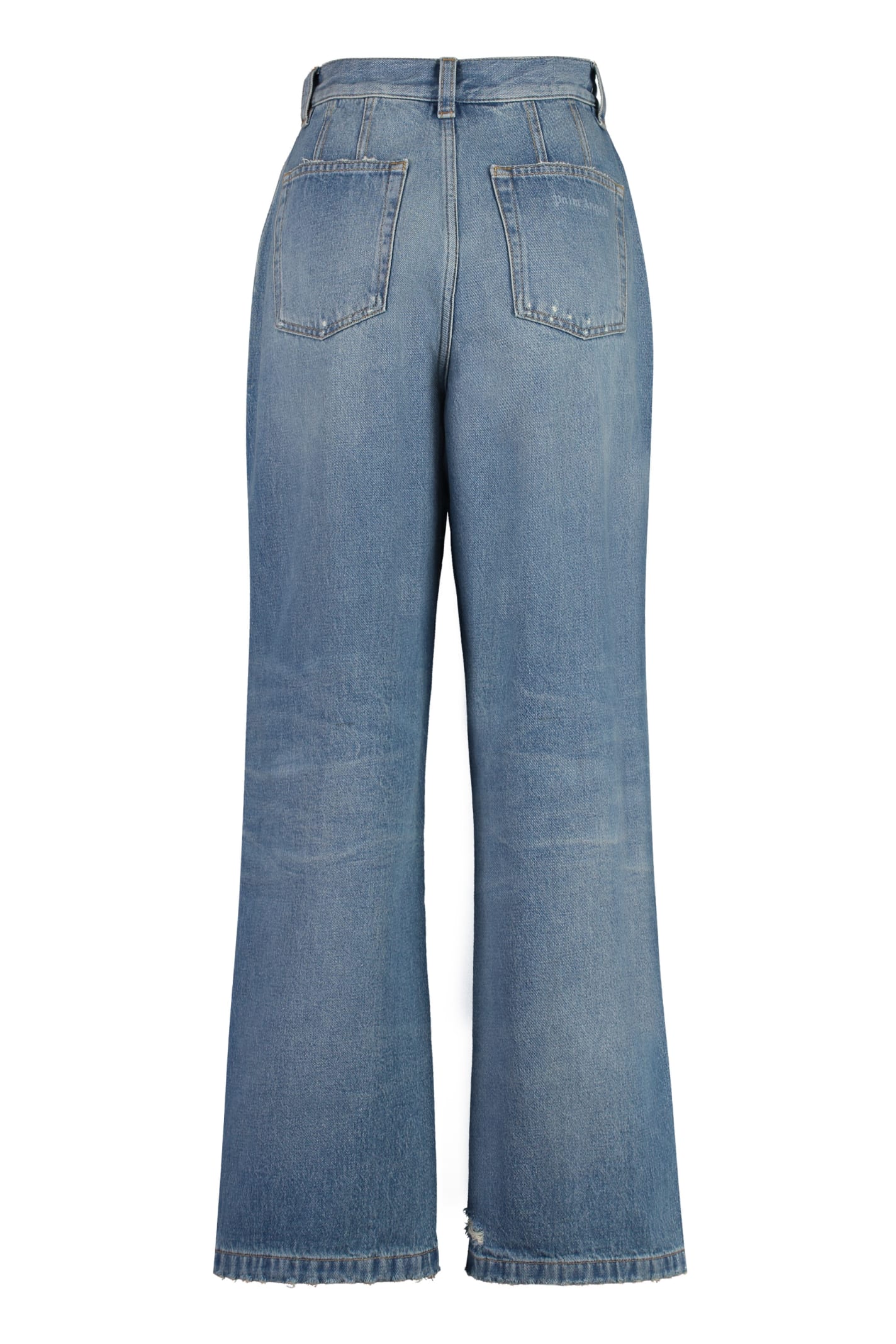 Shop Palm Angels Wide-leg Jeans In Blue