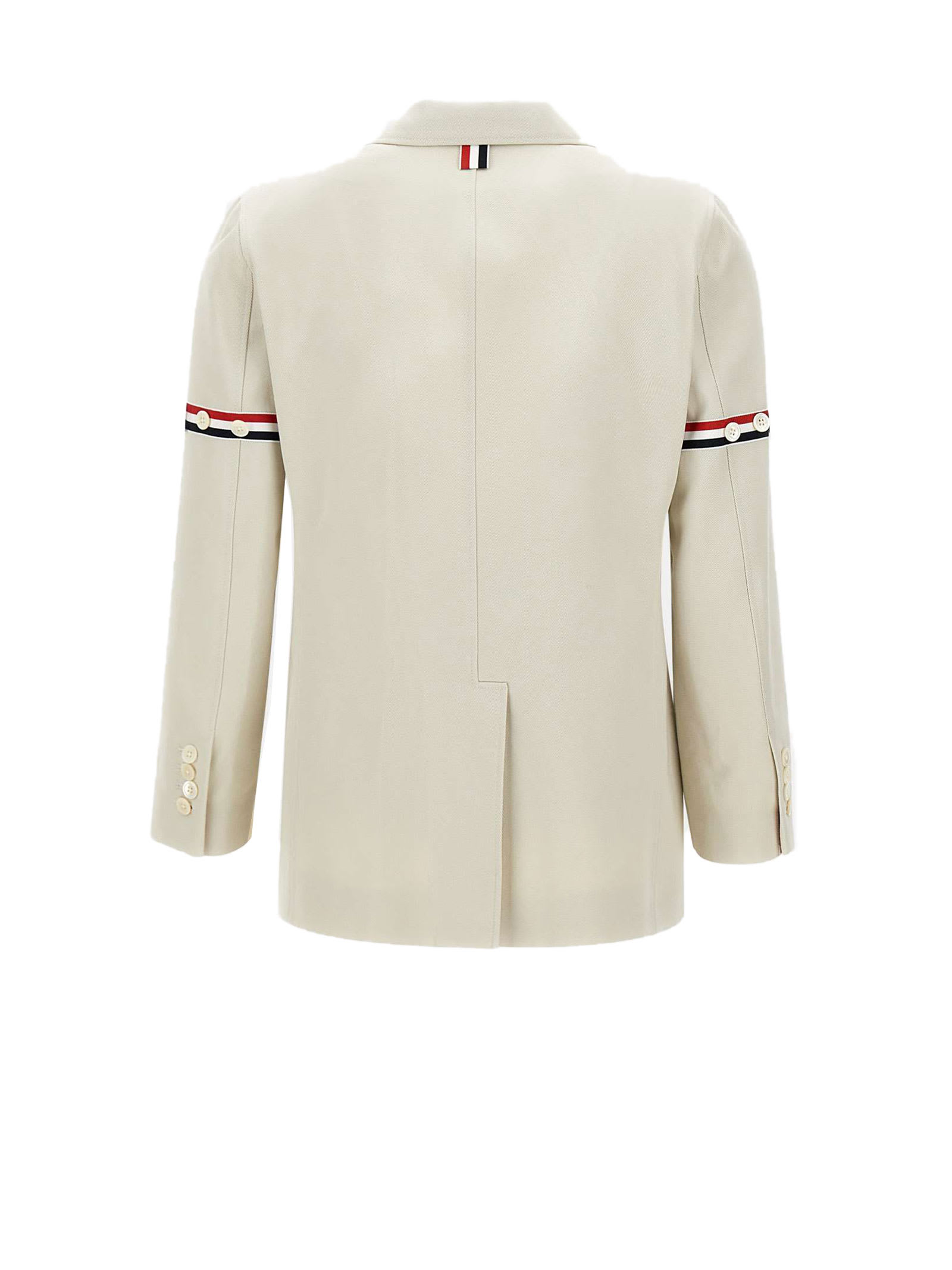 Shop Thom Browne White Cotton Jacket In Natural White
