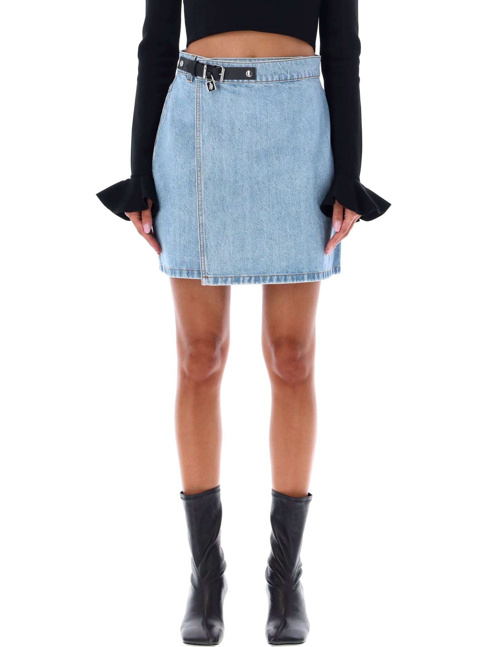 J.W. Anderson J. W. Anderson Padlock Strap Midi Denim Skirt