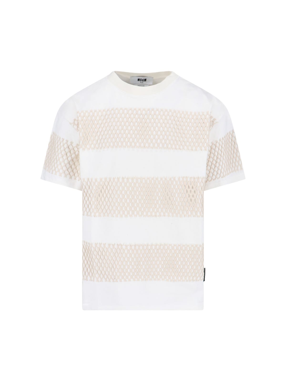 Shop Msgm Stripe T-shirt In White